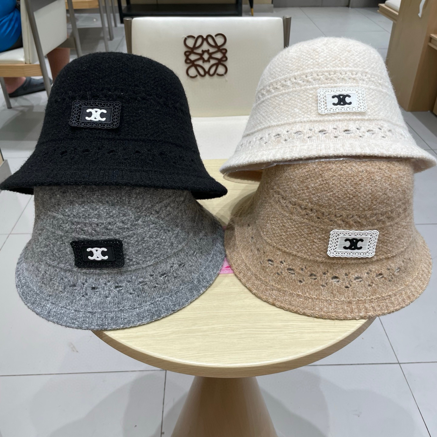 塞琳Celine日系文艺仿羊毛渔夫帽女秋冬新款百搭盆帽保暖针织水桶帽显脸小