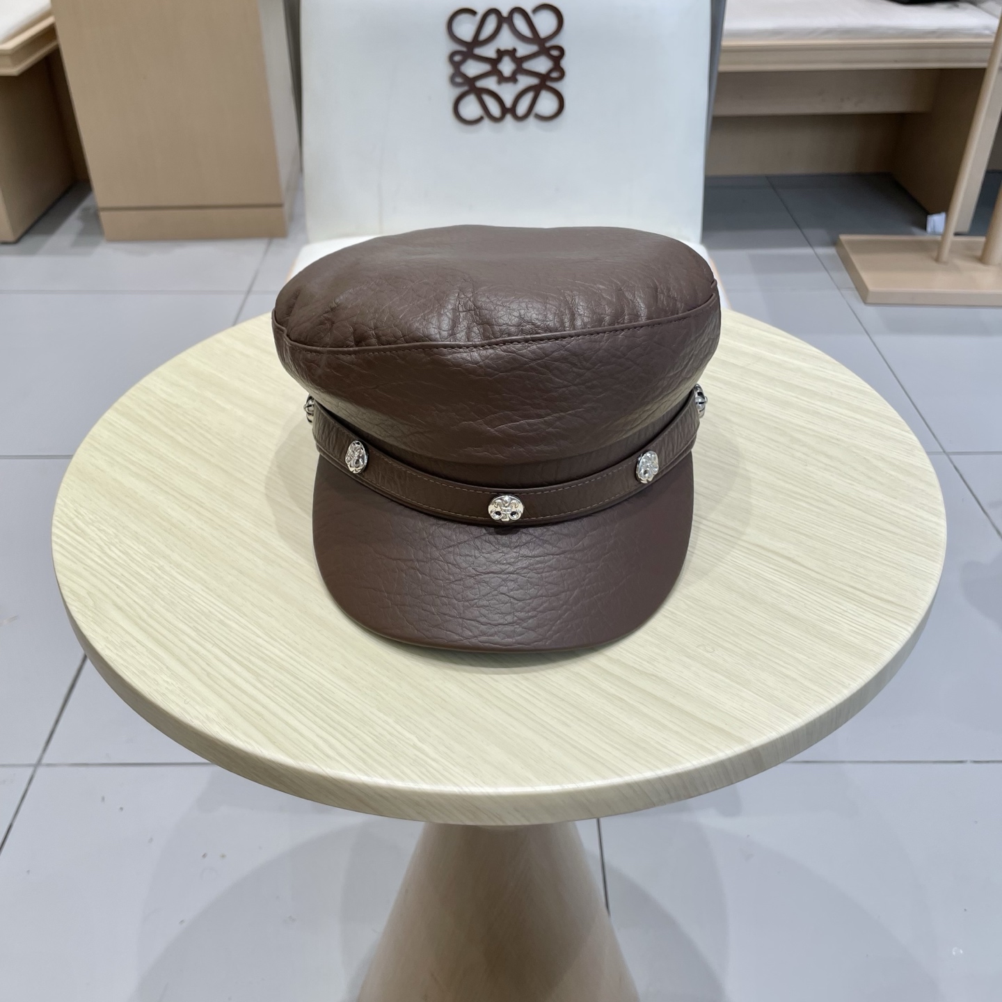 Chrome Hearts春秋冬季真皮帽子男女士情侣同款保暖薄款平顶帽鸭舌帽