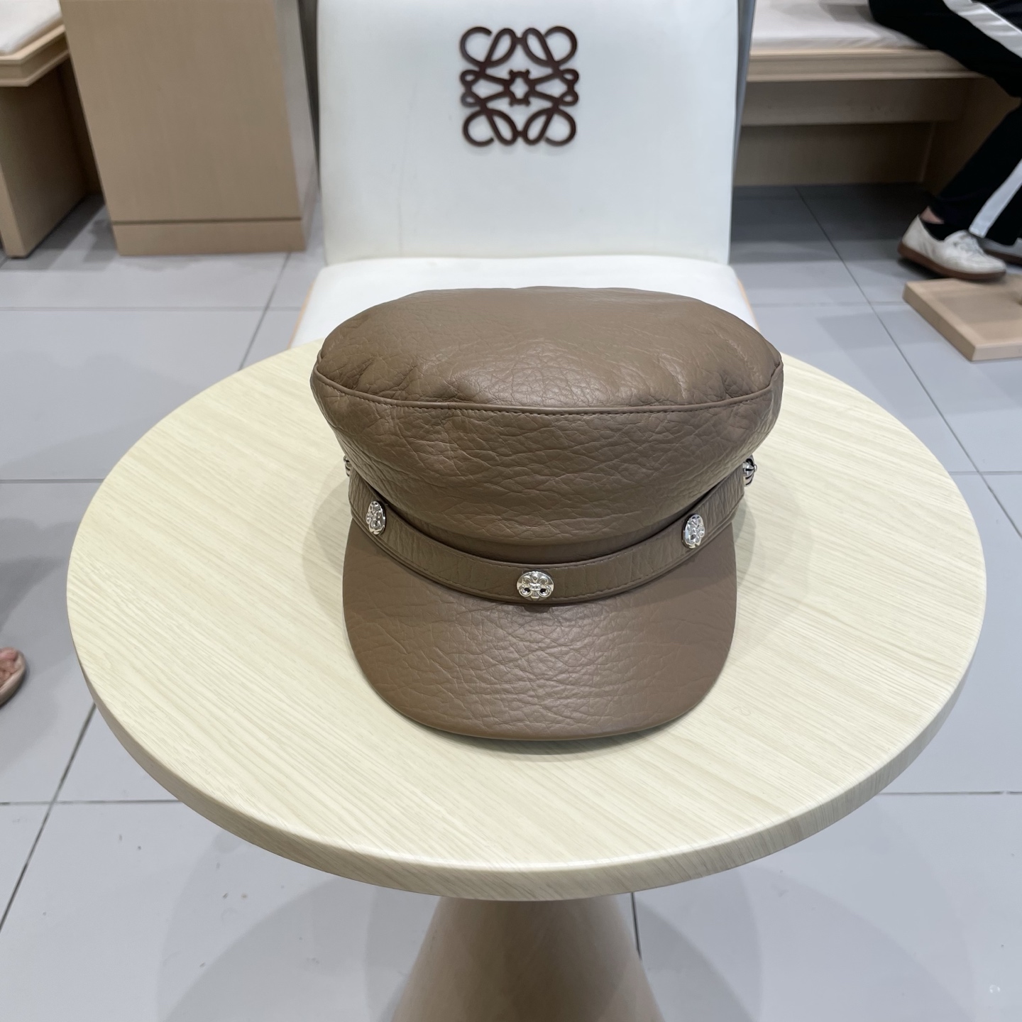 Chrome Hearts春秋冬季真皮帽子男女士情侣同款保暖薄款平顶帽鸭舌帽