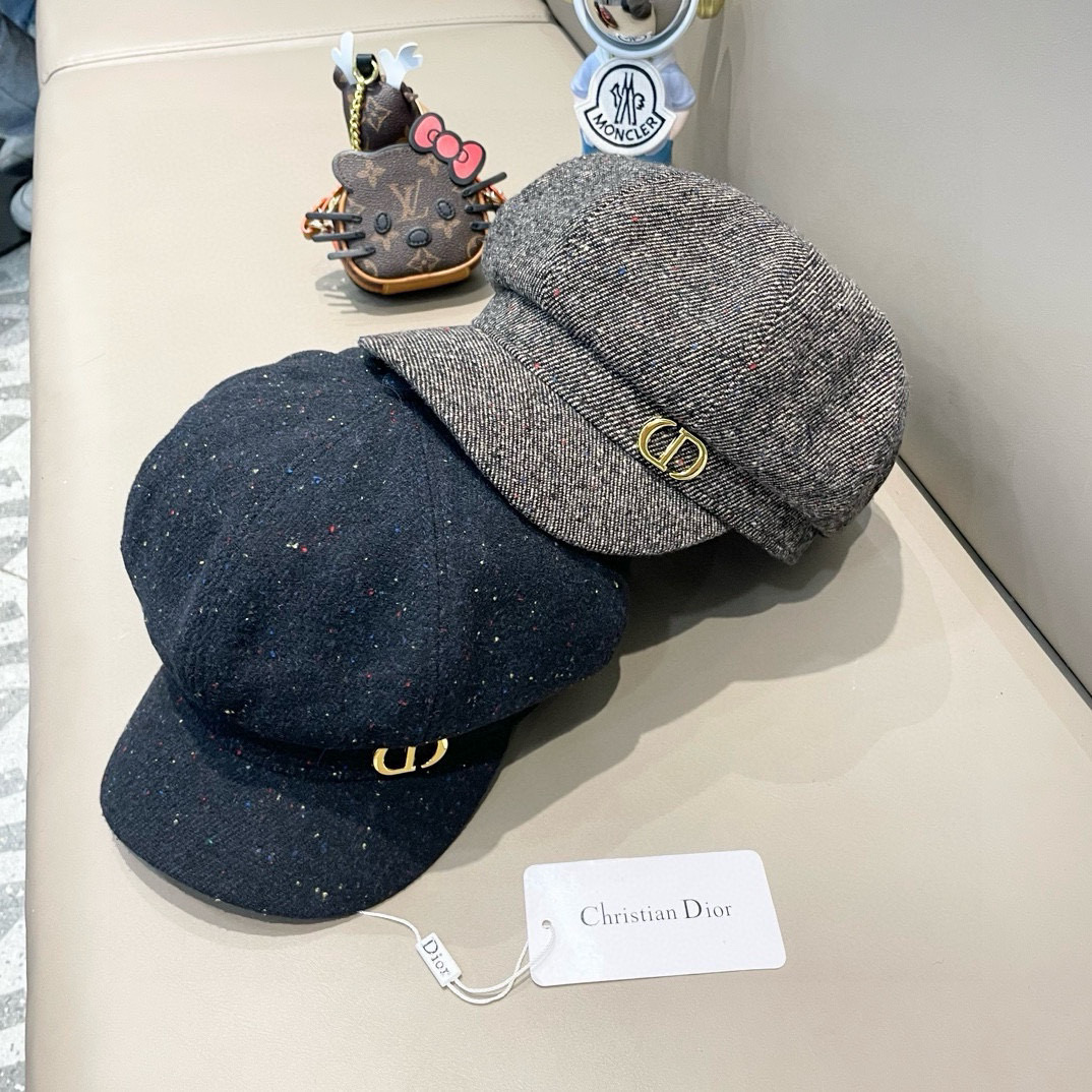 【DIOR迪奥】2024新款羊毛八角军帽，立体帽形设计，百搭大牌～