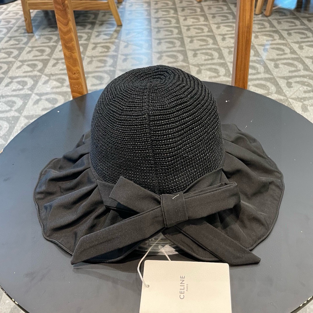 celien塞琳夏季新款韩版户外出游防晒太阳帽大帽檐遮脸渔夫帽夏天遮阳帽