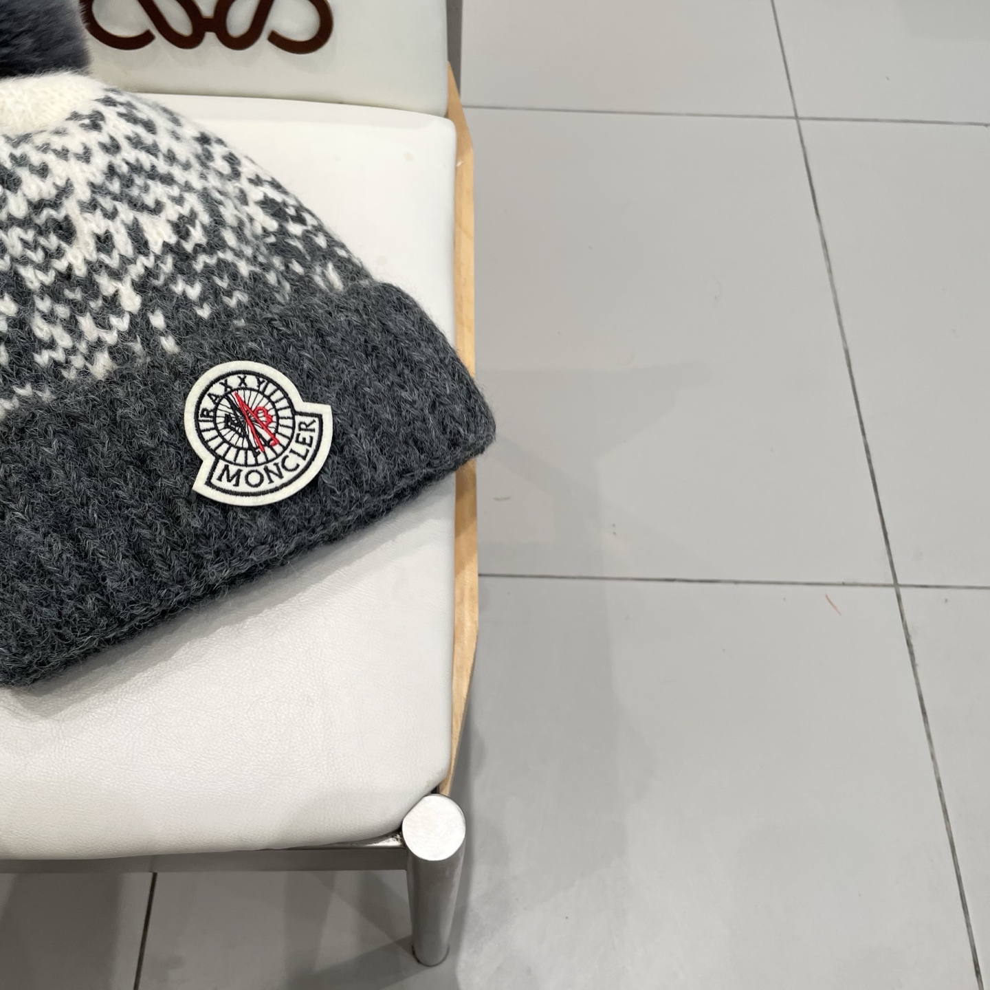 蒙口Moncler盟可睐2025新款提花毛线帽子女秋冬季护耳保暖可爱毛球针织帽大头围冷帽