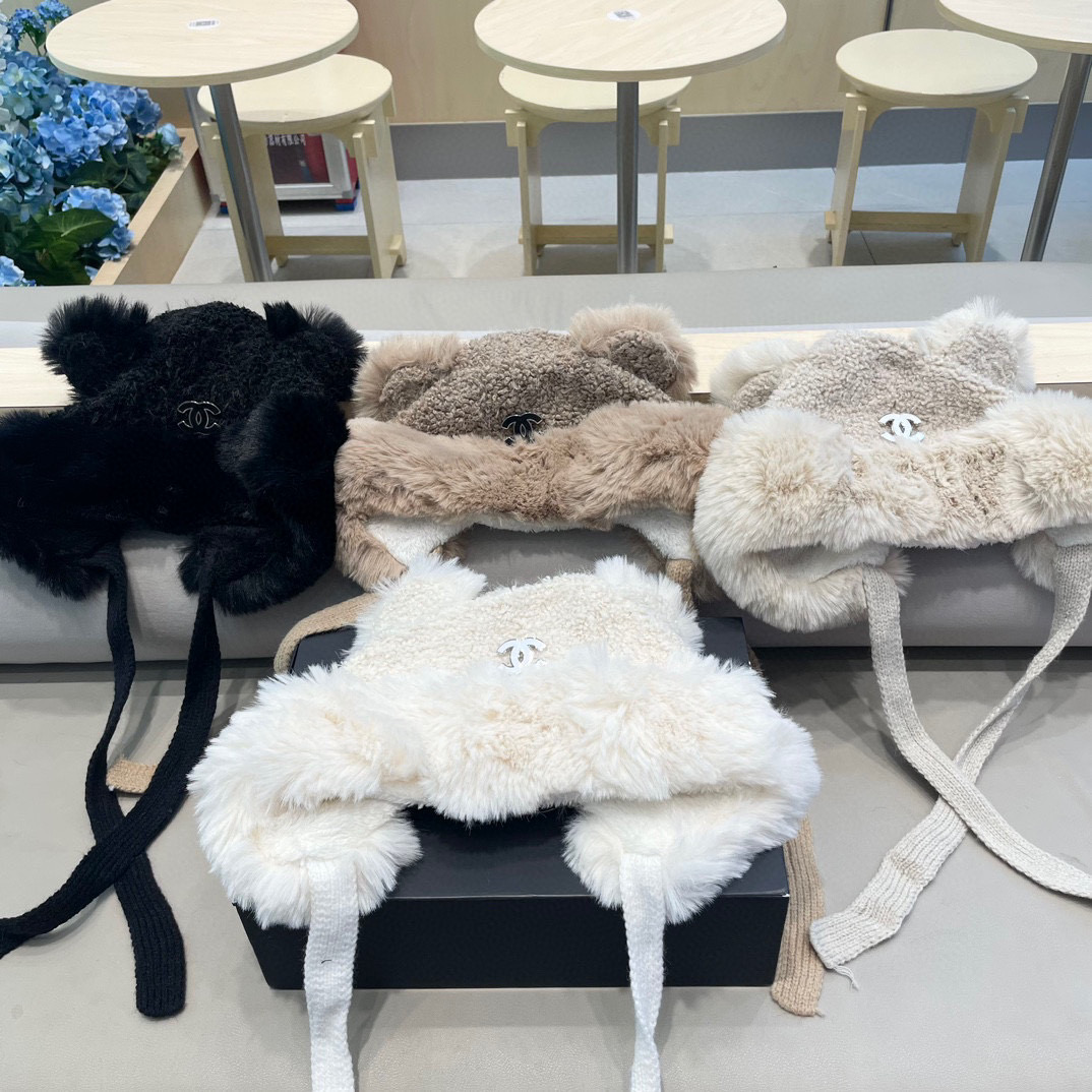 Chanel甜酷小羊羊羔毛发带甜美可爱保暖护耳耳罩女