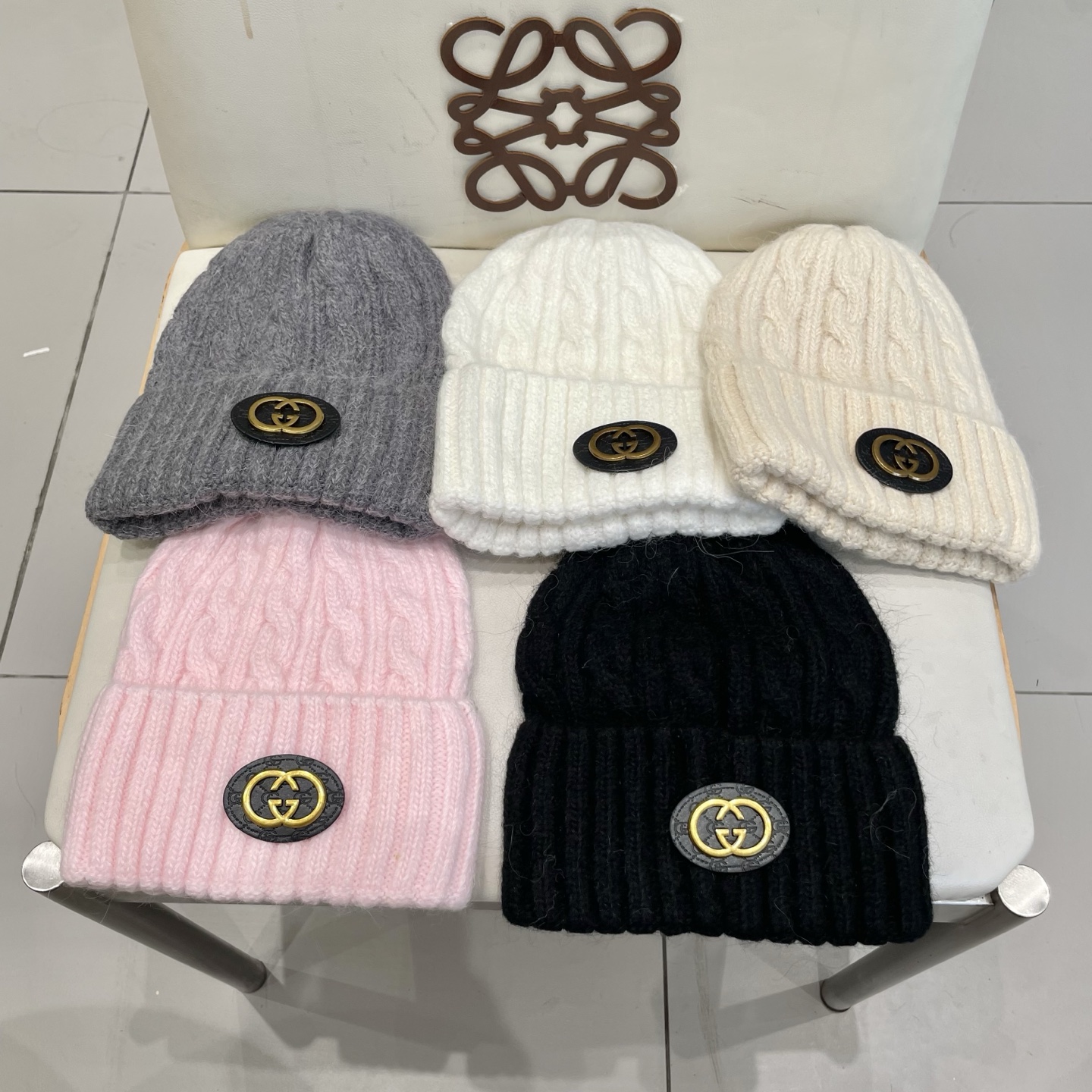 Gucci古奇秋冬新款毛线帽，羊毛面料，男女同款