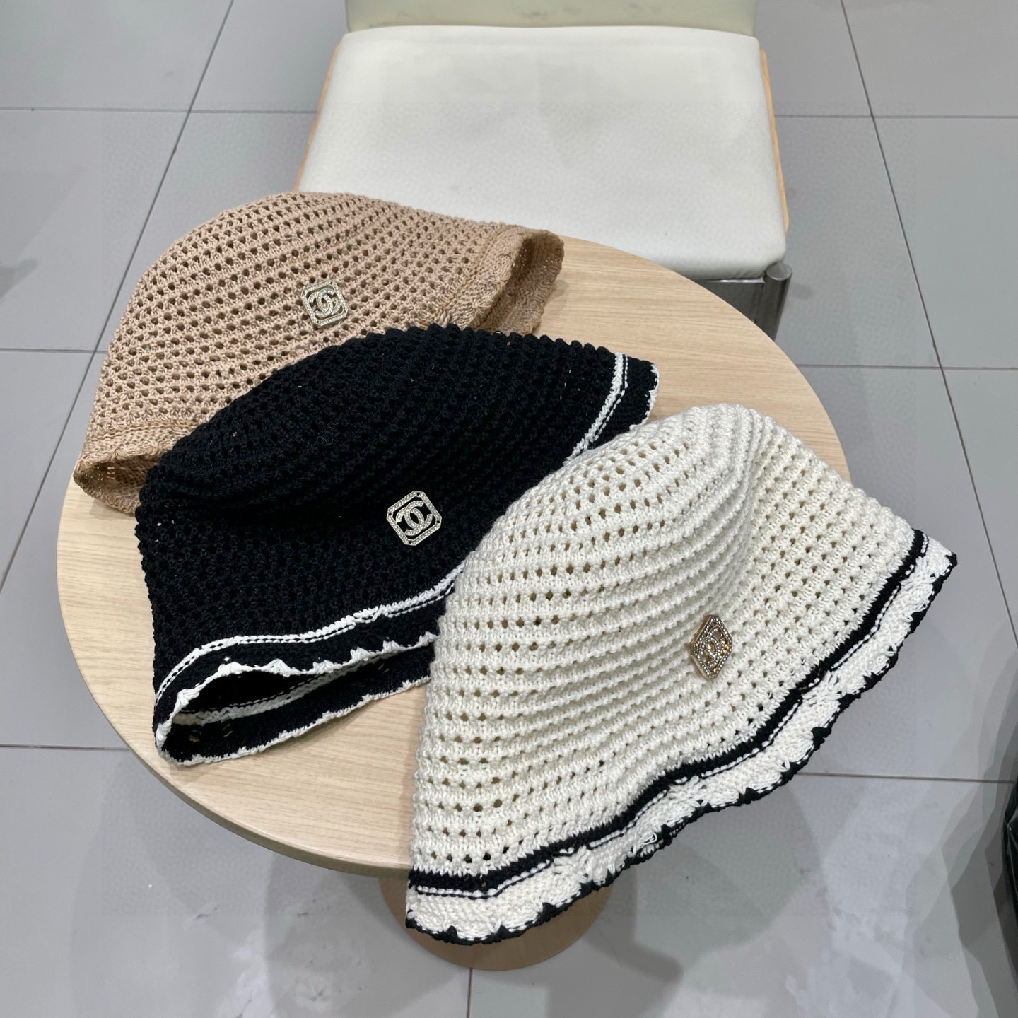 Chanel香奈儿2025镂空渔夫帽夏女透气时尚水桶帽ins风高级感正品韩版百搭盆帽