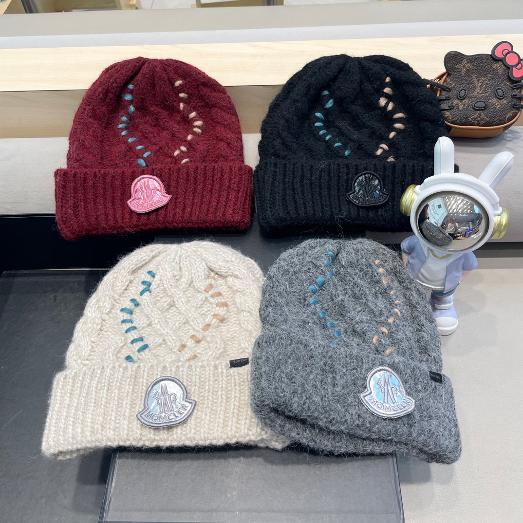 蒙口白毛线帽女冬防寒保暖加厚新款麻花针织套头帽