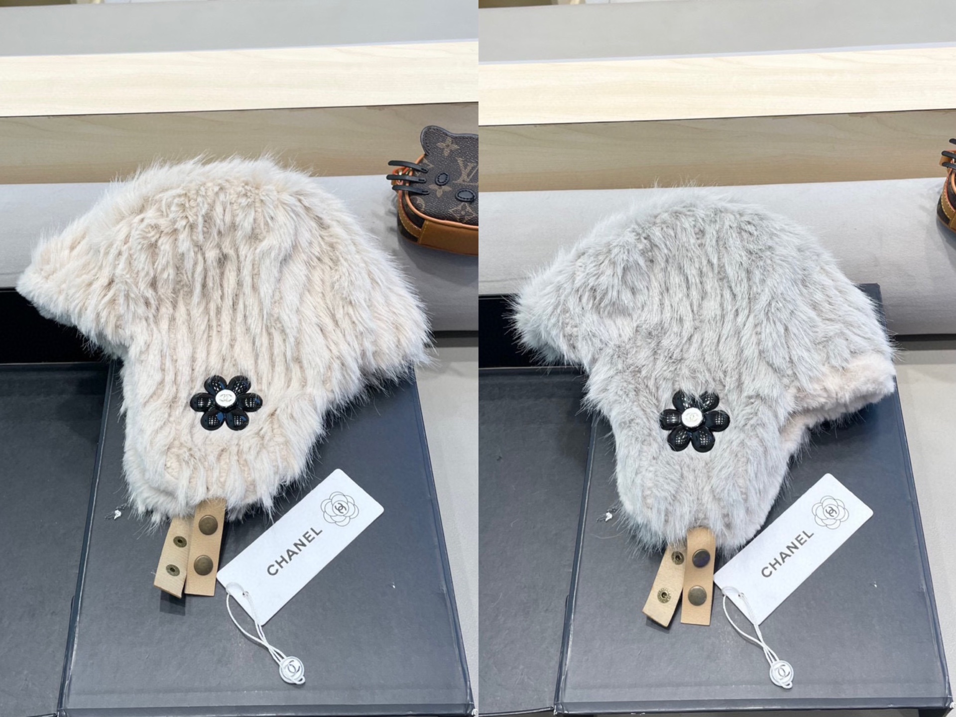 Chanel冬季仿皮草雷锋帽子女日系毛绒加厚护耳仿貂毛骑行保暖东北飞行帽