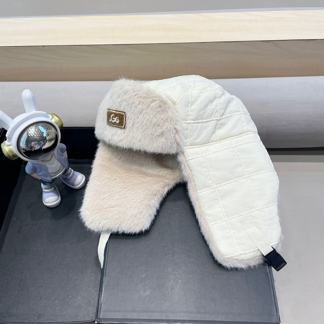 ugg东北逛街保暖雷锋帽男女2024冬季骑电动车防风保暖护耳毛绒棉帽子