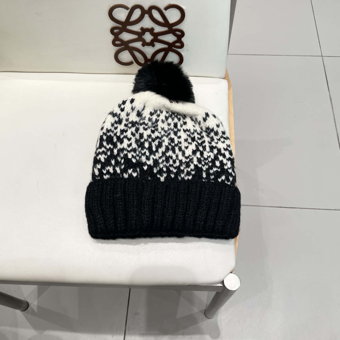 普拉达Prada韩版秋冬可爱毛球防寒保暖时尚提花加绒保暖帽女圣诞帽休闲毛线帽