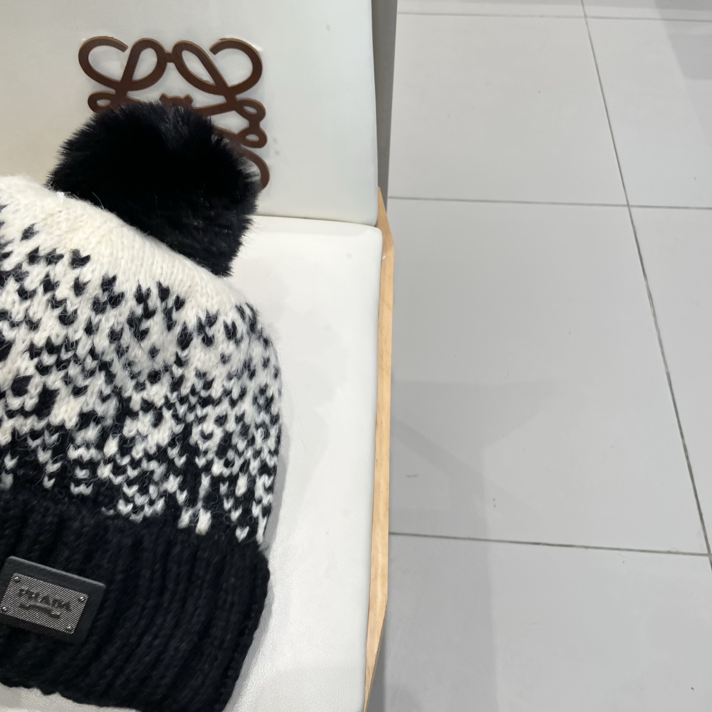 普拉达Prada韩版秋冬可爱毛球防寒保暖时尚提花加绒保暖帽女圣诞帽休闲毛线帽