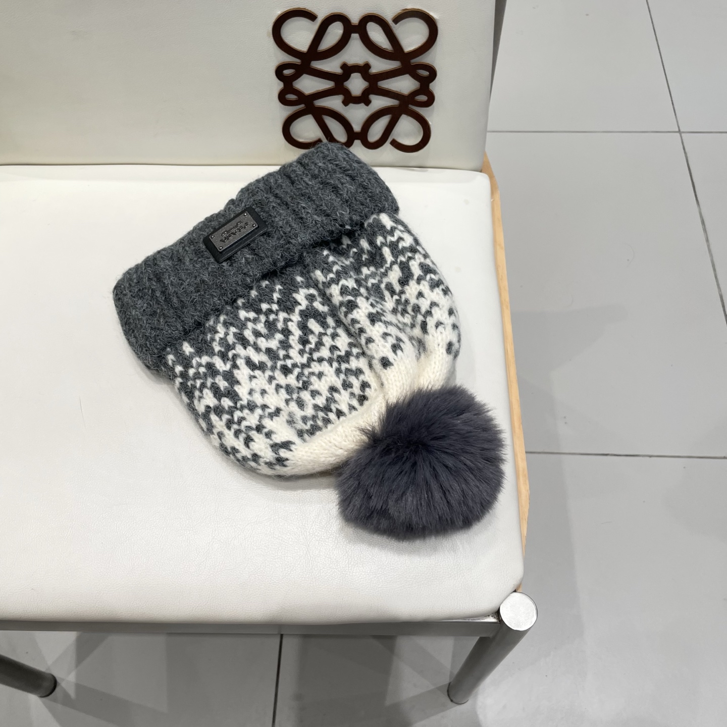 普拉达Prada韩版秋冬可爱毛球防寒保暖时尚提花加绒保暖帽女圣诞帽休闲毛线帽