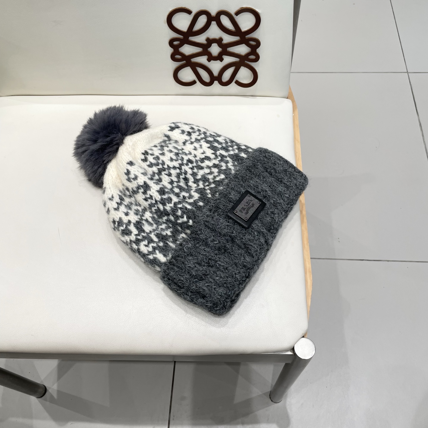 普拉达Prada韩版秋冬可爱毛球防寒保暖时尚提花加绒保暖帽女圣诞帽休闲毛线帽