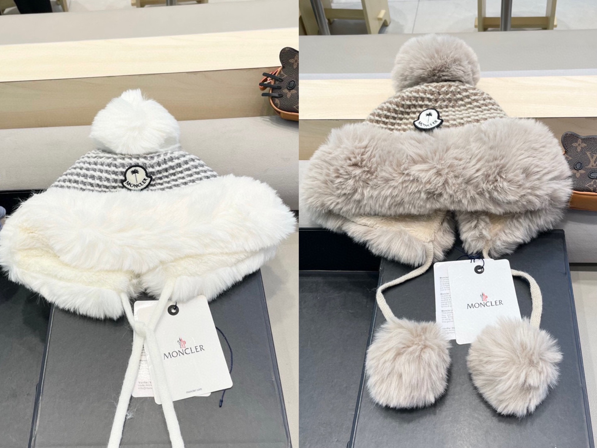 MONCLER蒙口高品质秋冬加厚针织盆帽美拉德毛绒毛线加厚渔夫帽子