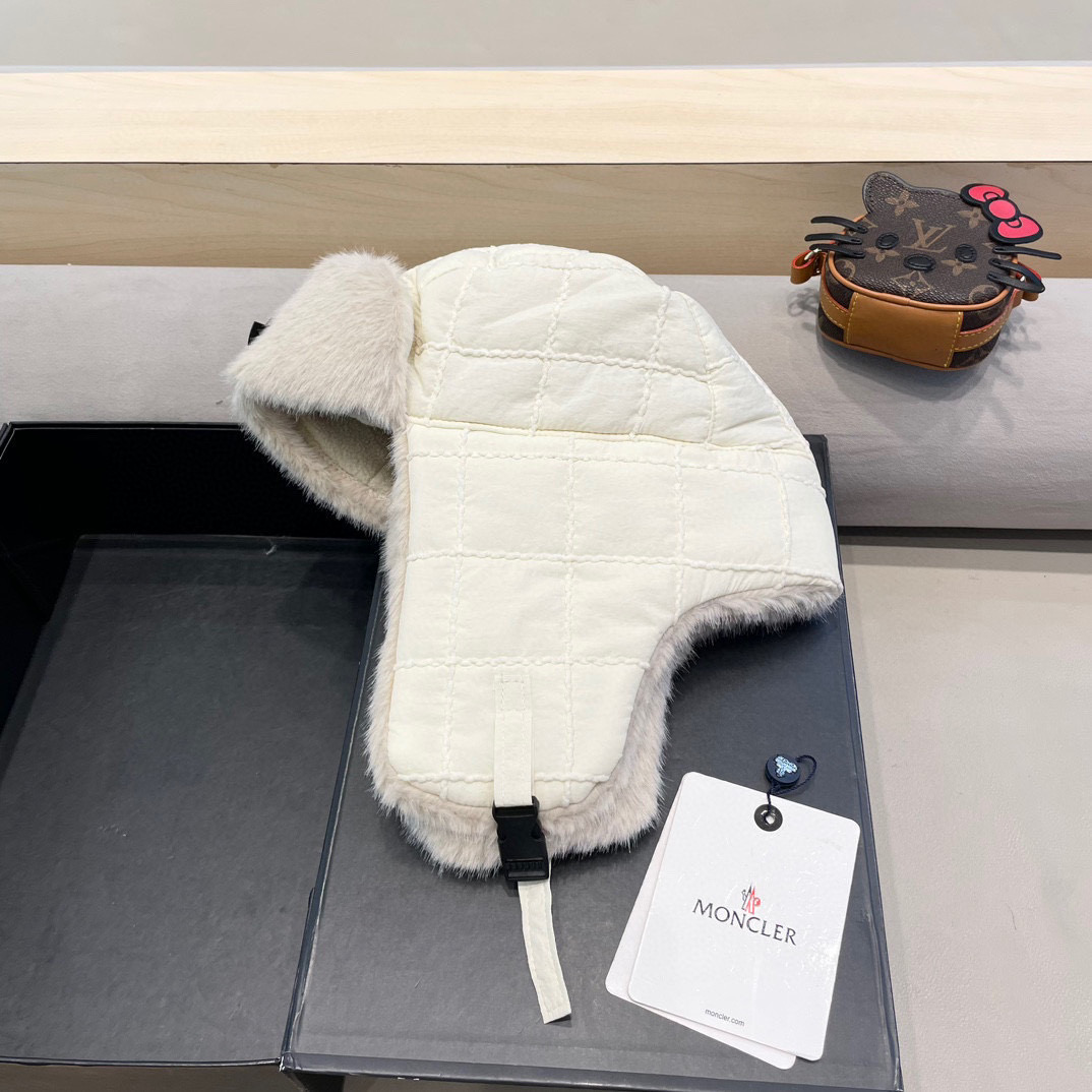 moncler加棉雷锋帽女冬季防寒保暖气质韩版简约时尚百搭毛绒滑雪护耳帽男