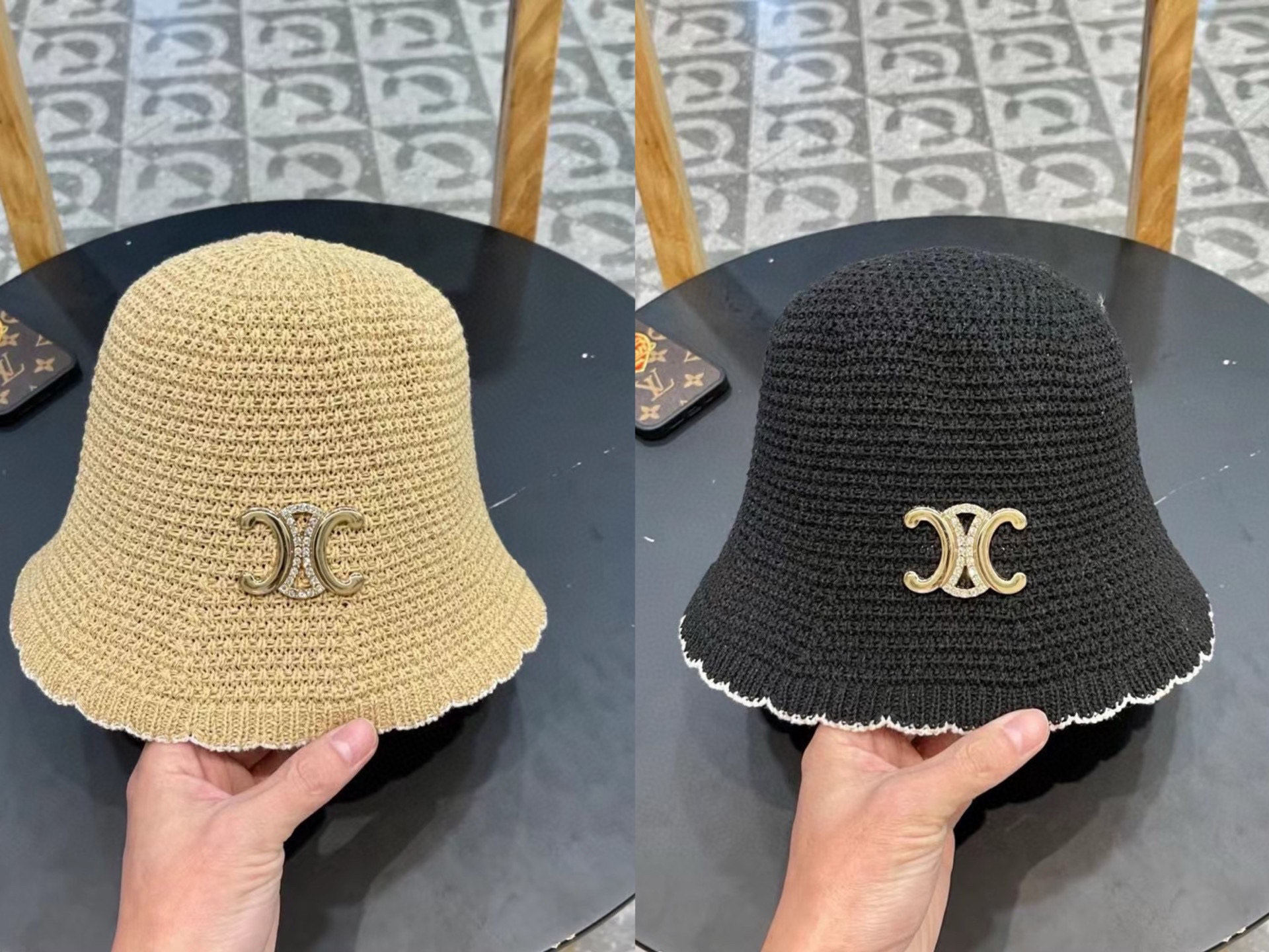 赛琳cellne秋冬季手工针织毛线帽水桶帽子女日系百搭花边短檐显脸小渔夫帽潮