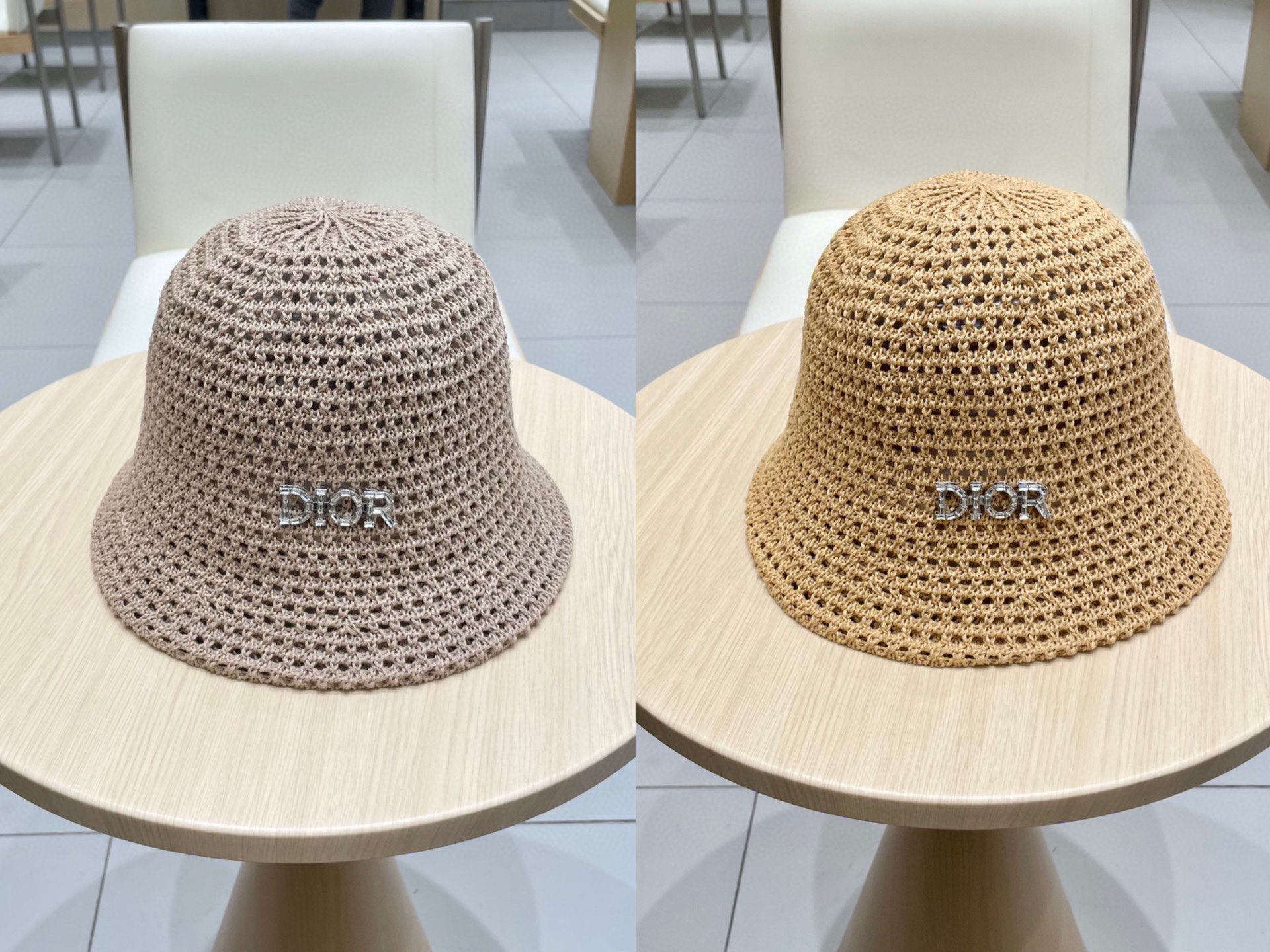 dior迪奥2025新款镂空透气渔夫帽女韩版百搭出游太阳帽纯色薄款显脸小盆帽