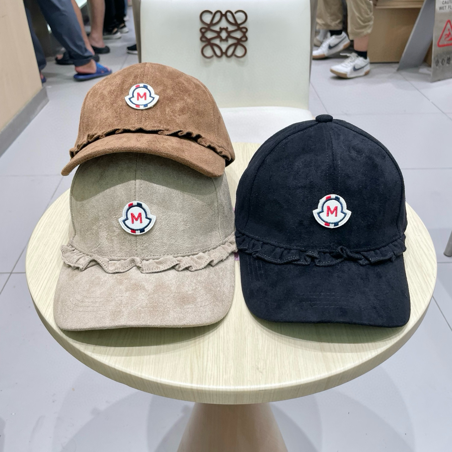 蒙口MONCLER甜美花边棒球帽春秋百搭时尚街头潮流鸭舌帽遮阳显脸小帽子女