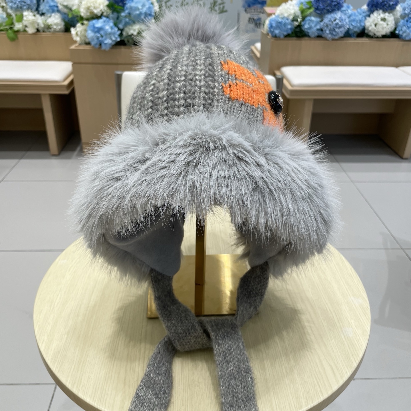 chanel香奈儿2025新款韩版花朵刺绣针织护耳帽女秋冬季加厚保暖毛线套头帽潮