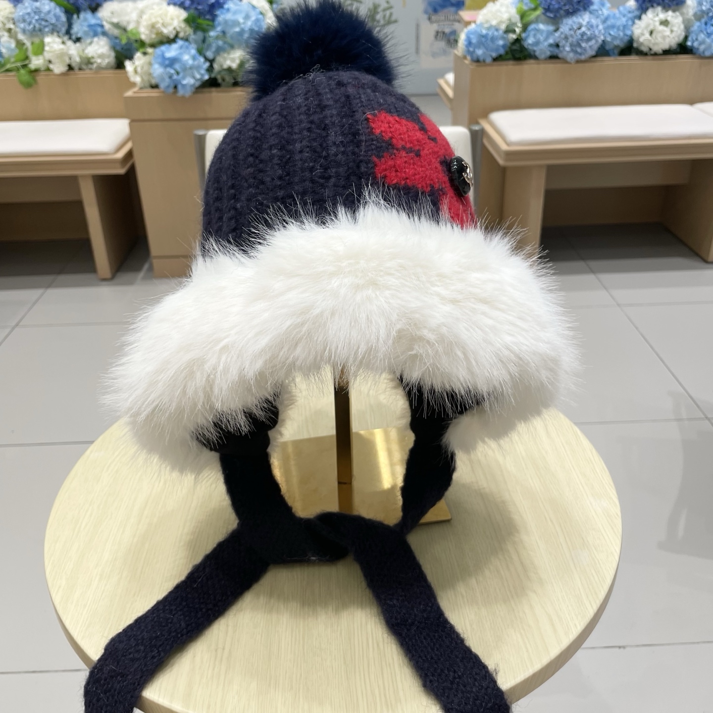 chanel香奈儿2025新款韩版花朵刺绣针织护耳帽女秋冬季加厚保暖毛线套头帽潮