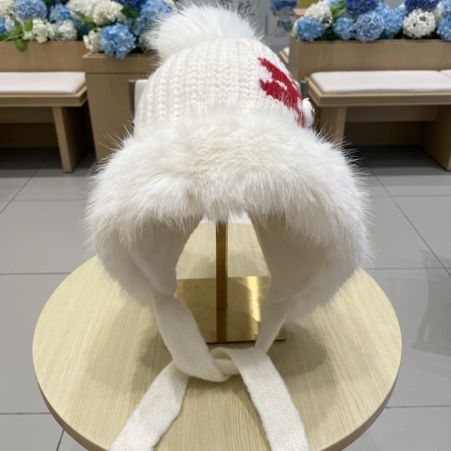 chanel香奈儿2025新款韩版花朵刺绣针织护耳帽女秋冬季加厚保暖毛线套头帽潮