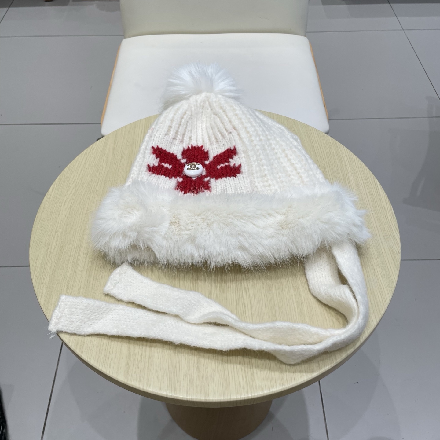 chanel香奈儿2025新款韩版花朵刺绣针织护耳帽女秋冬季加厚保暖毛线套头帽潮