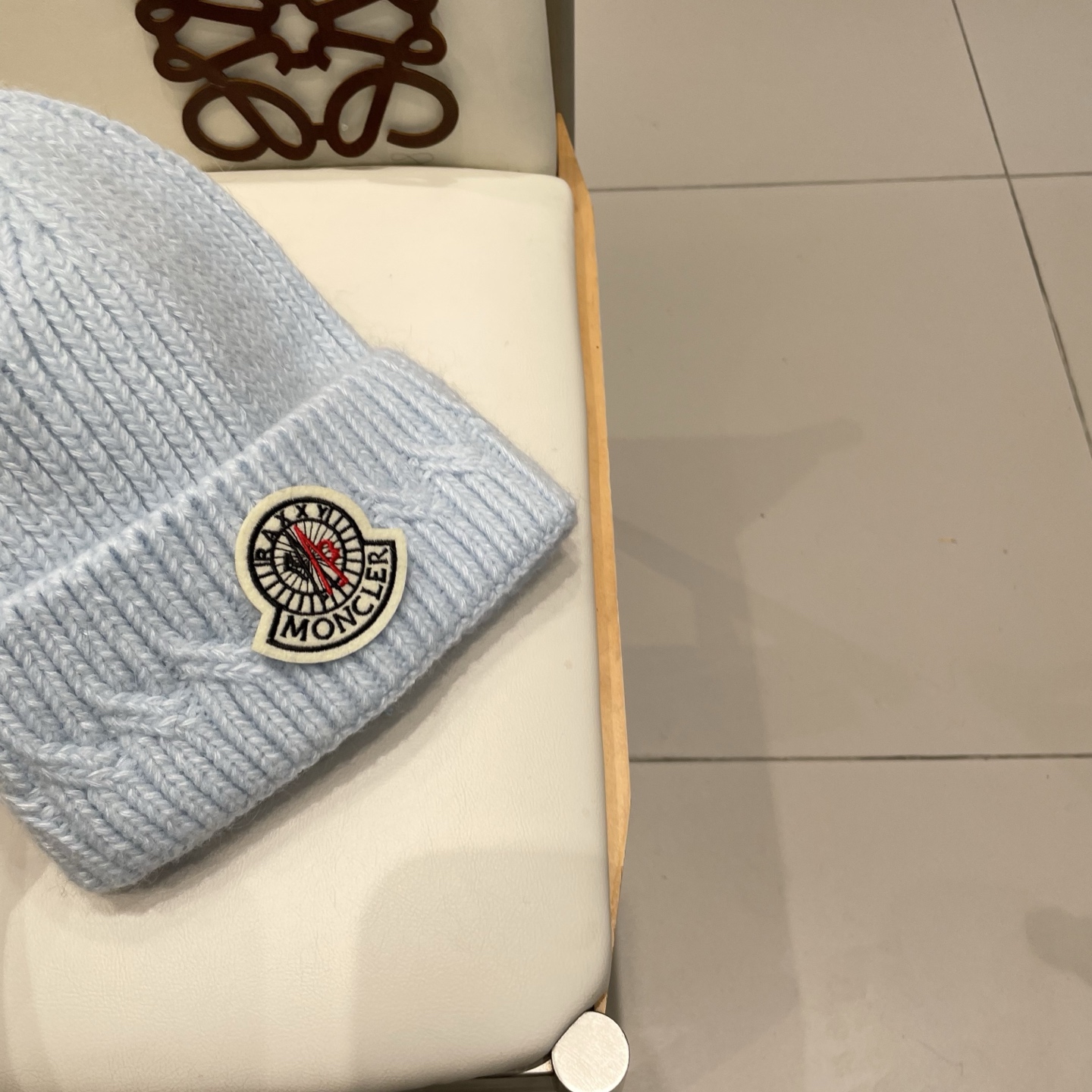 moncler兔毛针织帽女秋冬季新款加绒保暖毛线帽大头围护耳冷帽毛球百搭潮 h