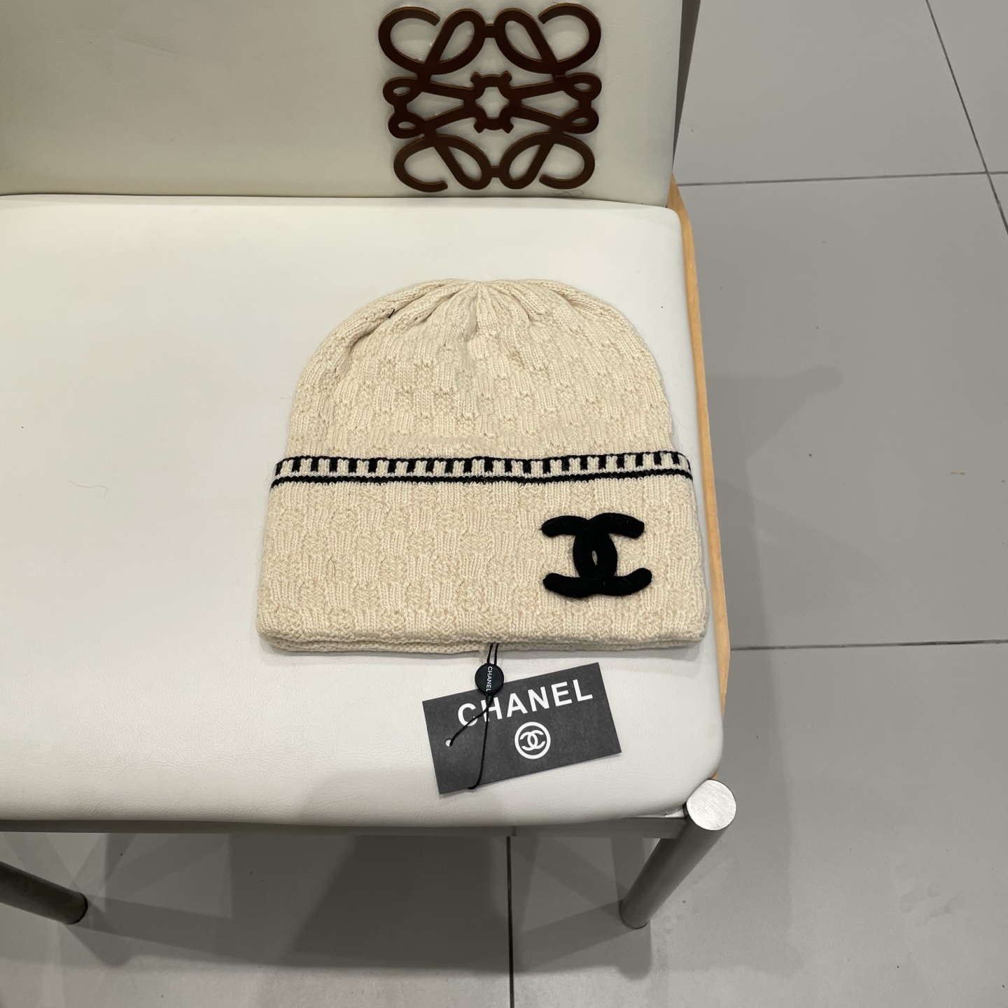 小香风双C帽子秋冬保暖香奶奶毛线帽男女同款百搭大牌帽子