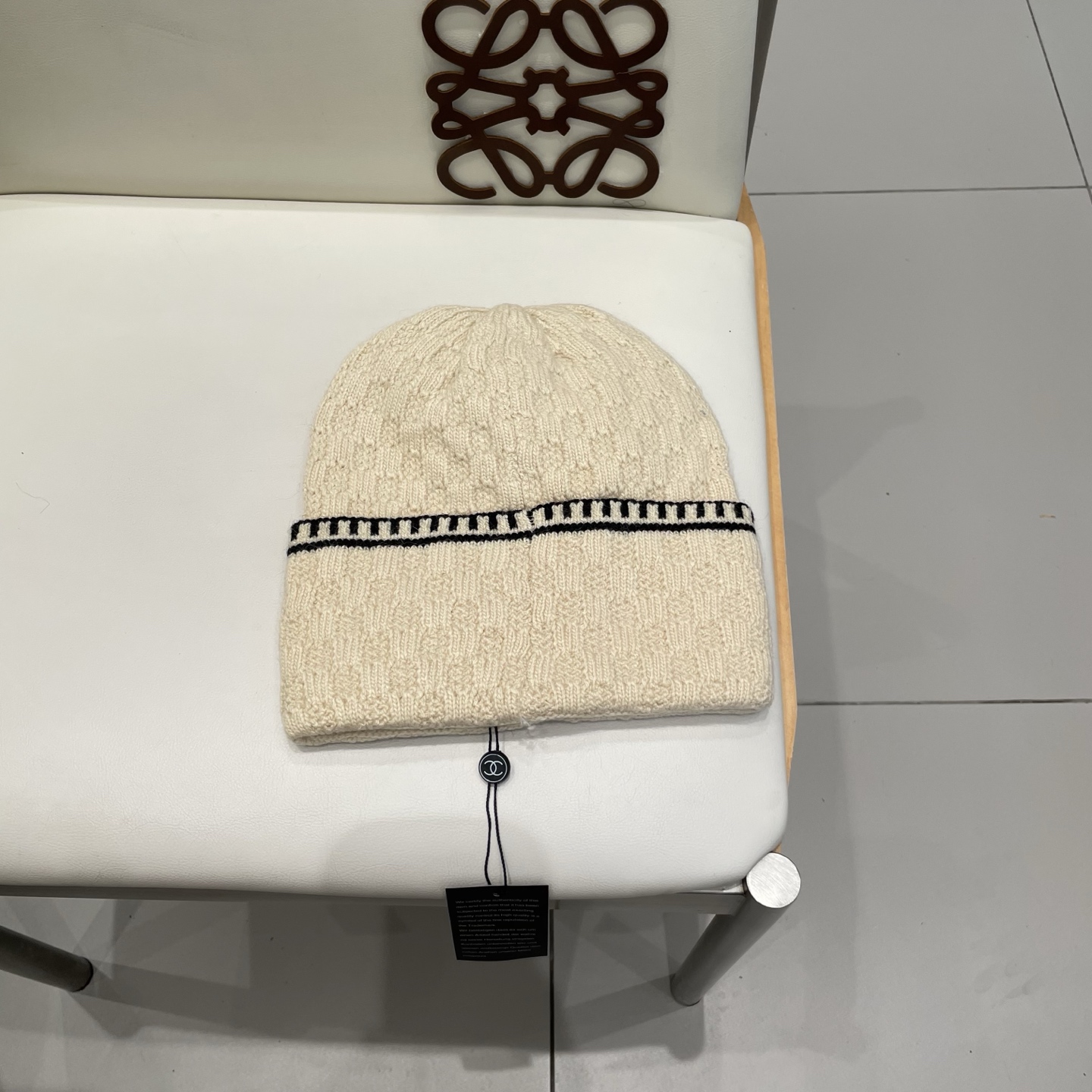 小香风双C帽子秋冬保暖香奶奶毛线帽男女同款百搭大牌帽子