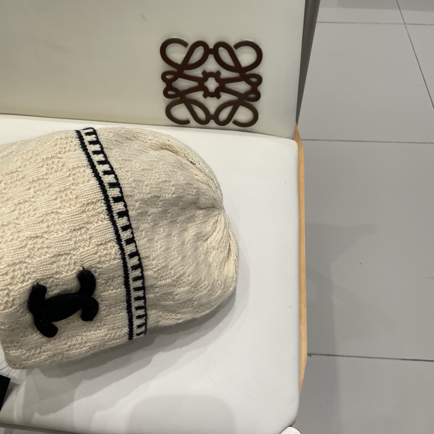 小香风双C帽子秋冬保暖香奶奶毛线帽男女同款百搭大牌帽子