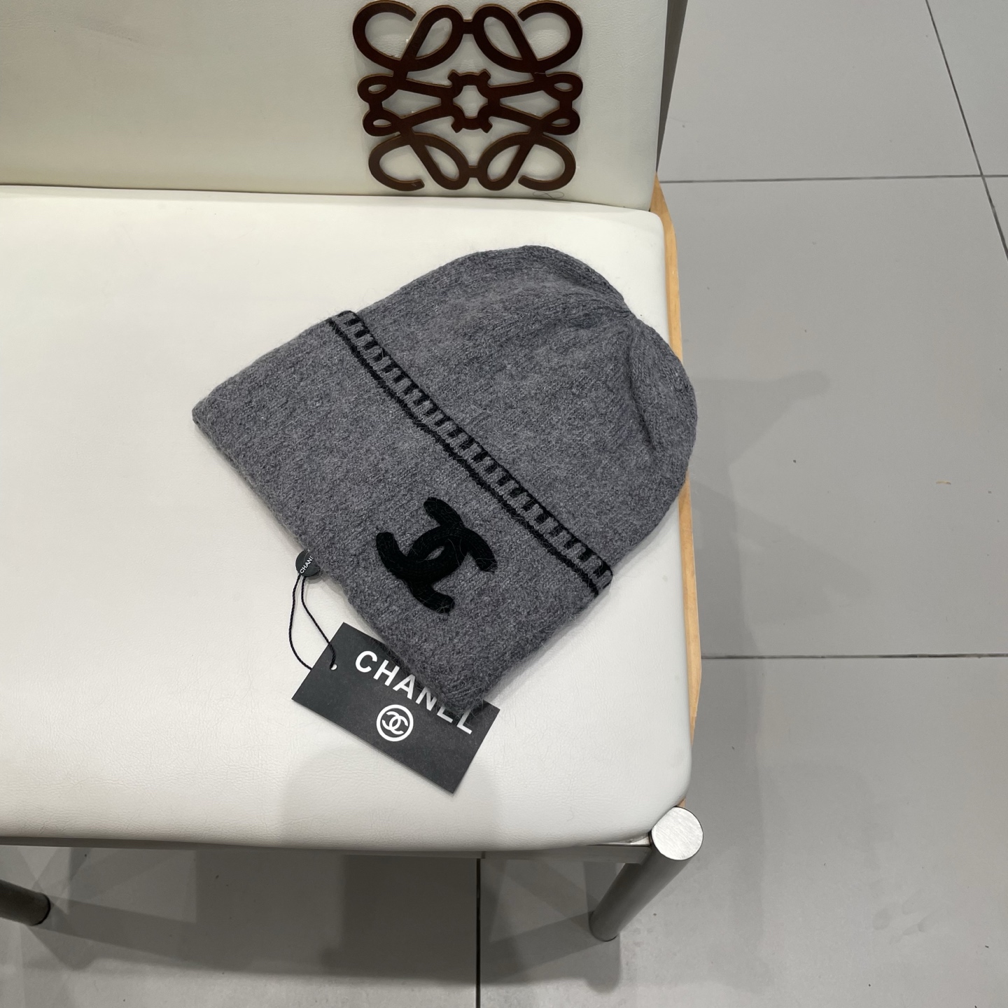 小香风双C帽子秋冬保暖香奶奶毛线帽男女同款百搭大牌帽子