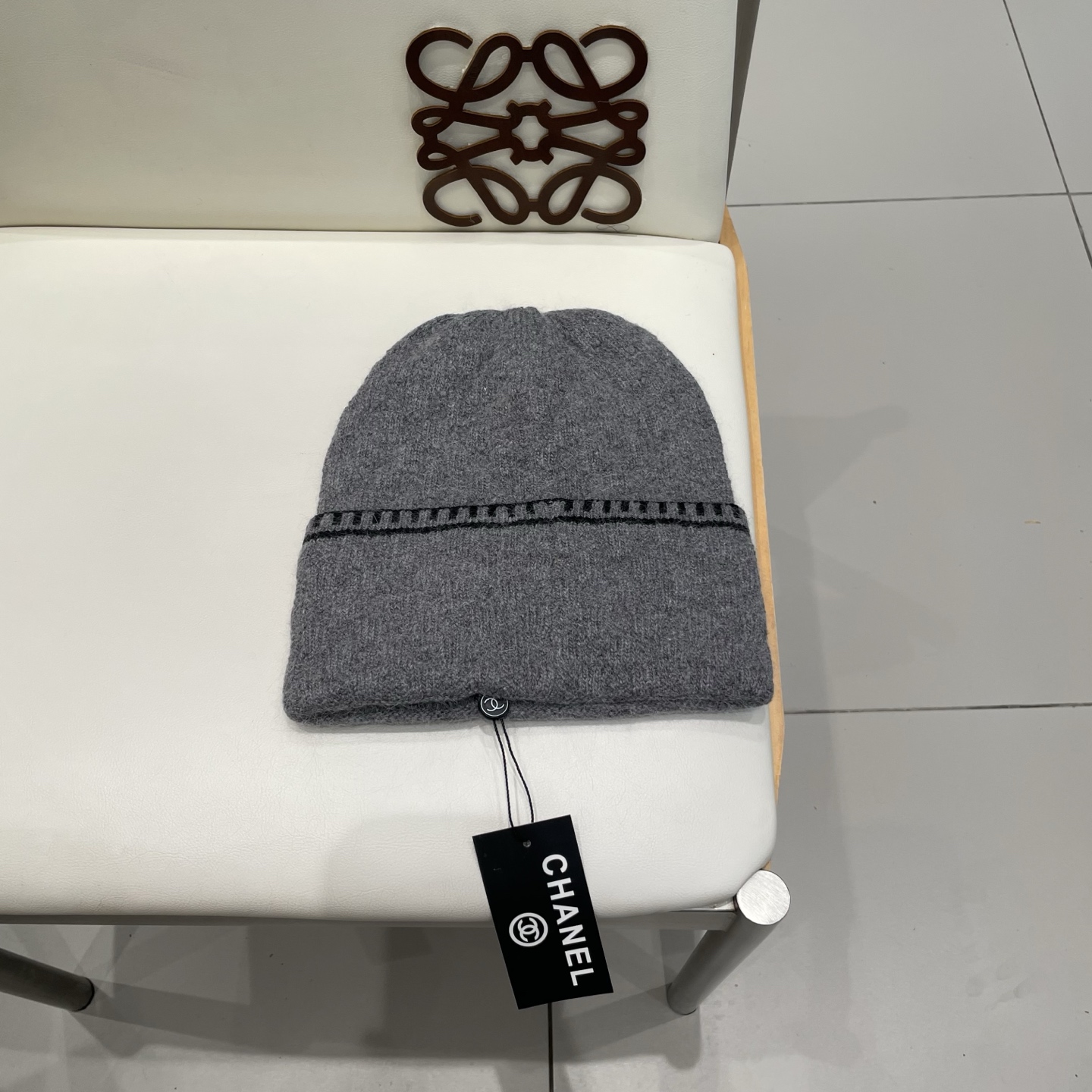 小香风双C帽子秋冬保暖香奶奶毛线帽男女同款百搭大牌帽子