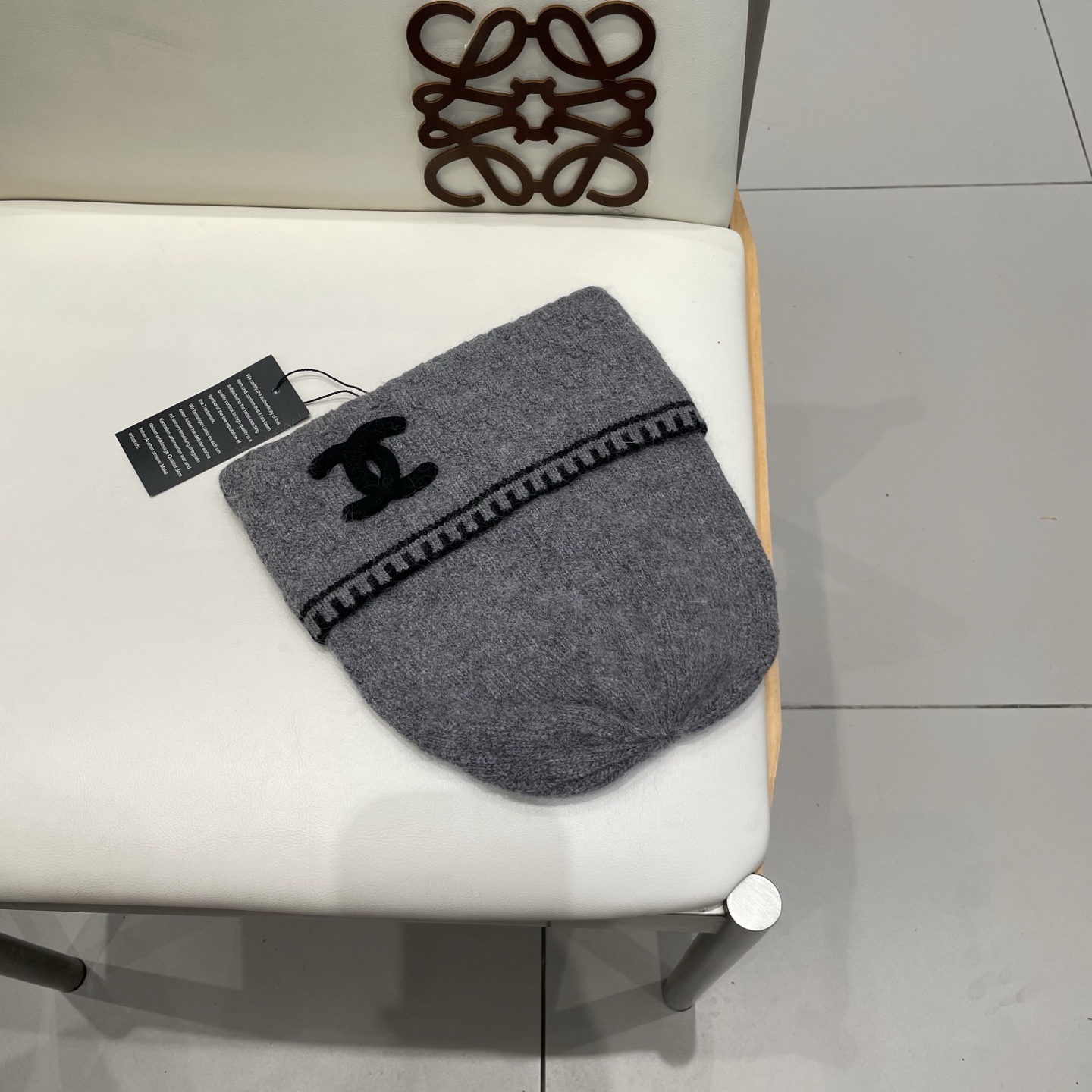 小香风双C帽子秋冬保暖香奶奶毛线帽男女同款百搭大牌帽子