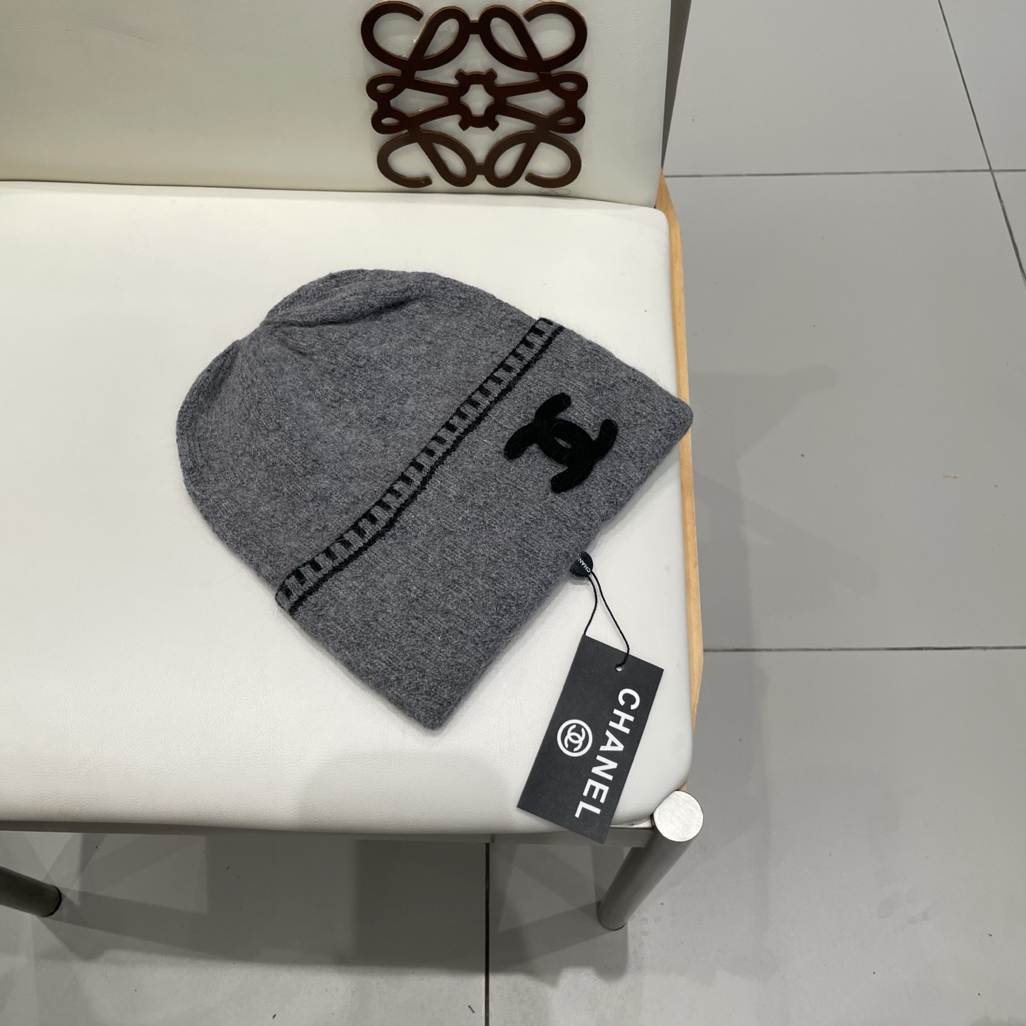 小香风双C帽子秋冬保暖香奶奶毛线帽男女同款百搭大牌帽子