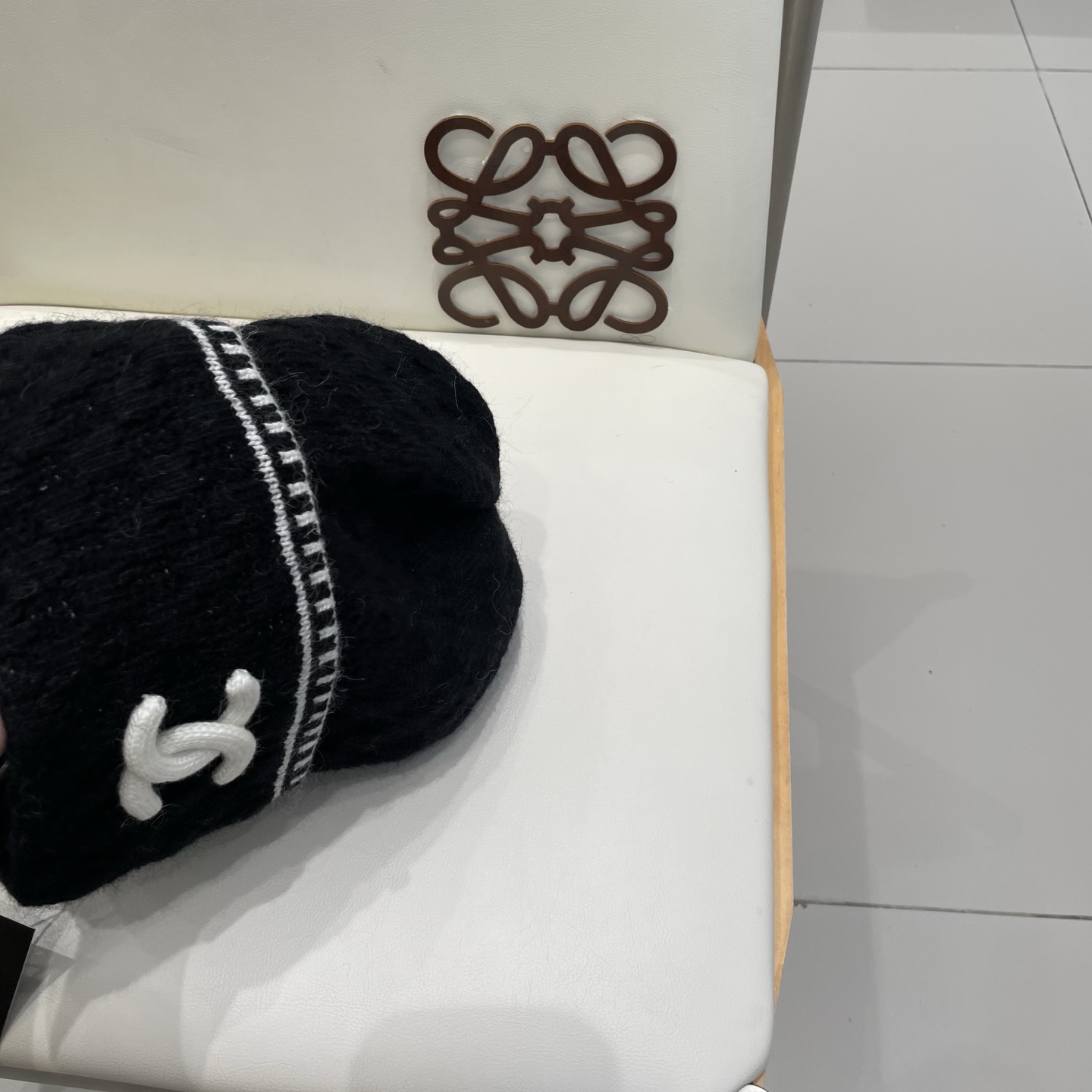 小香风双C帽子秋冬保暖香奶奶毛线帽男女同款百搭大牌帽子