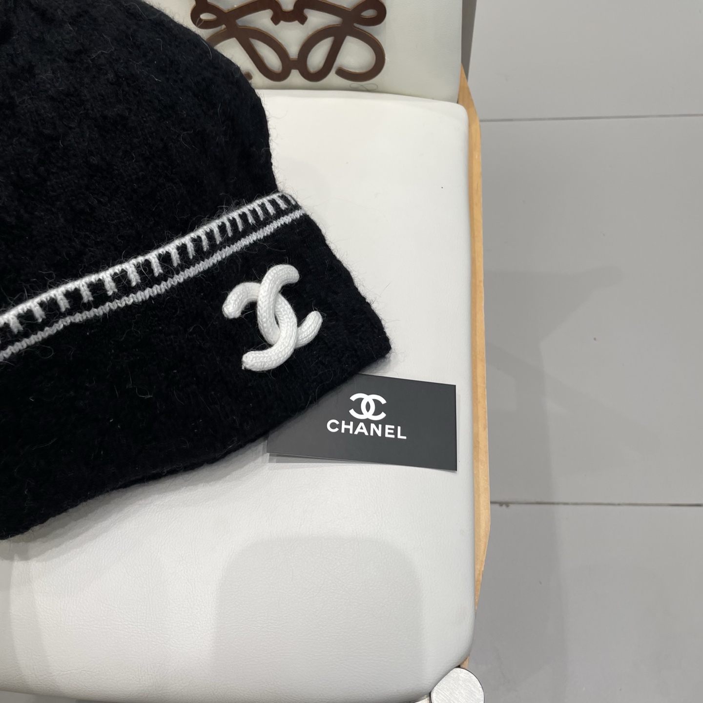 小香风双C帽子秋冬保暖香奶奶毛线帽男女同款百搭大牌帽子