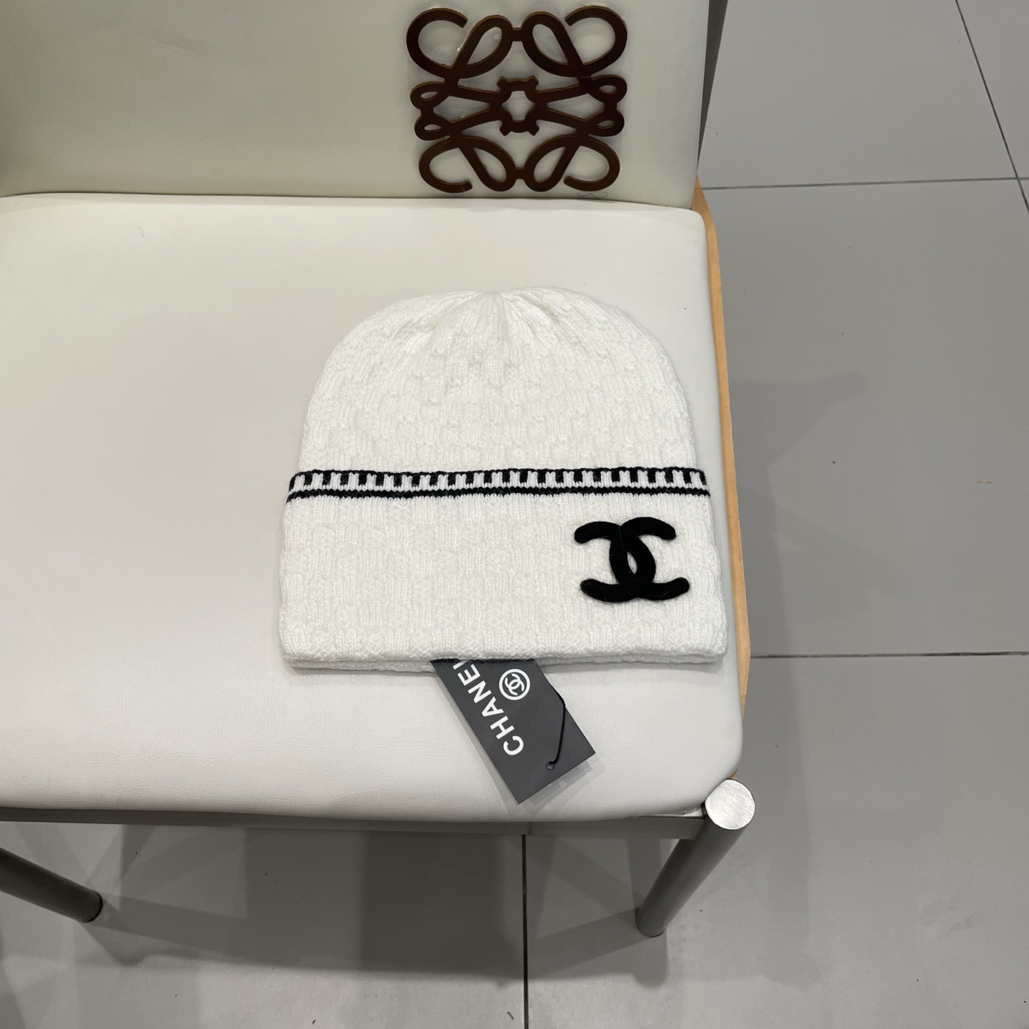 小香风双C帽子秋冬保暖香奶奶毛线帽男女同款百搭大牌帽子