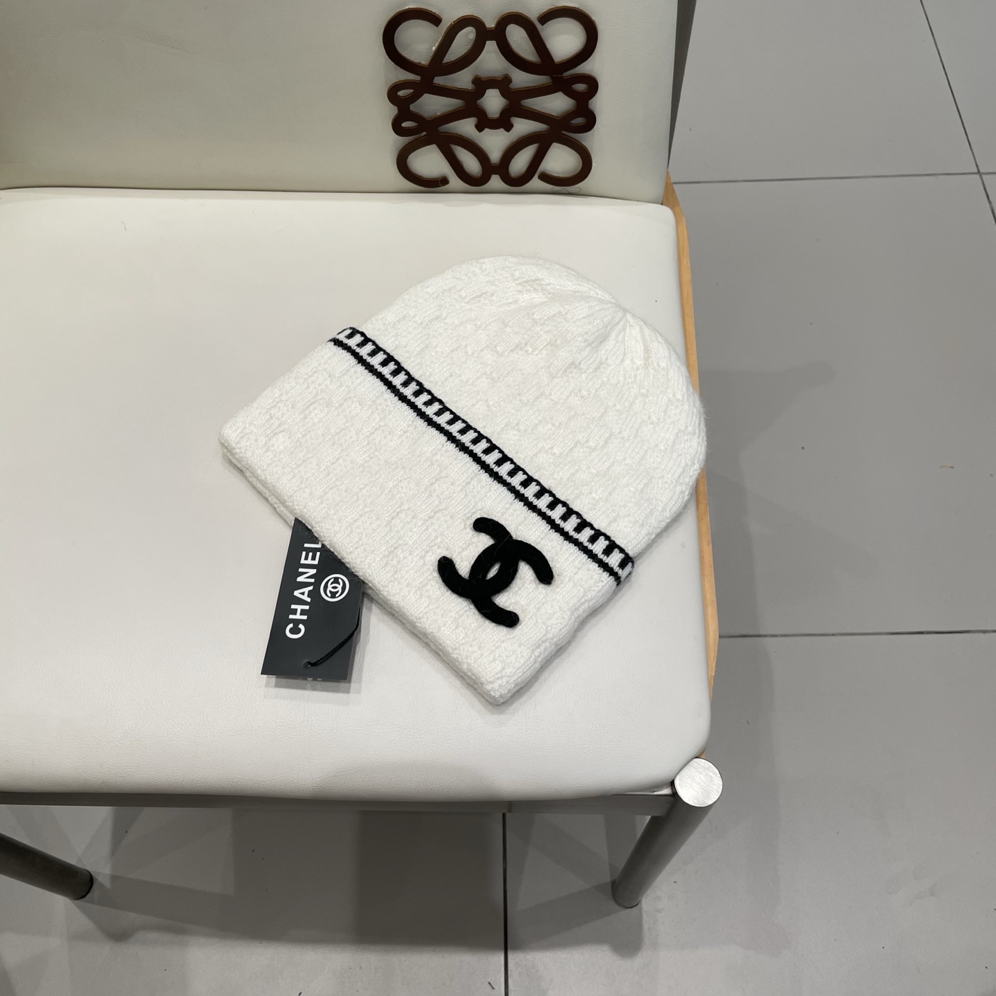 小香风双C帽子秋冬保暖香奶奶毛线帽男女同款百搭大牌帽子