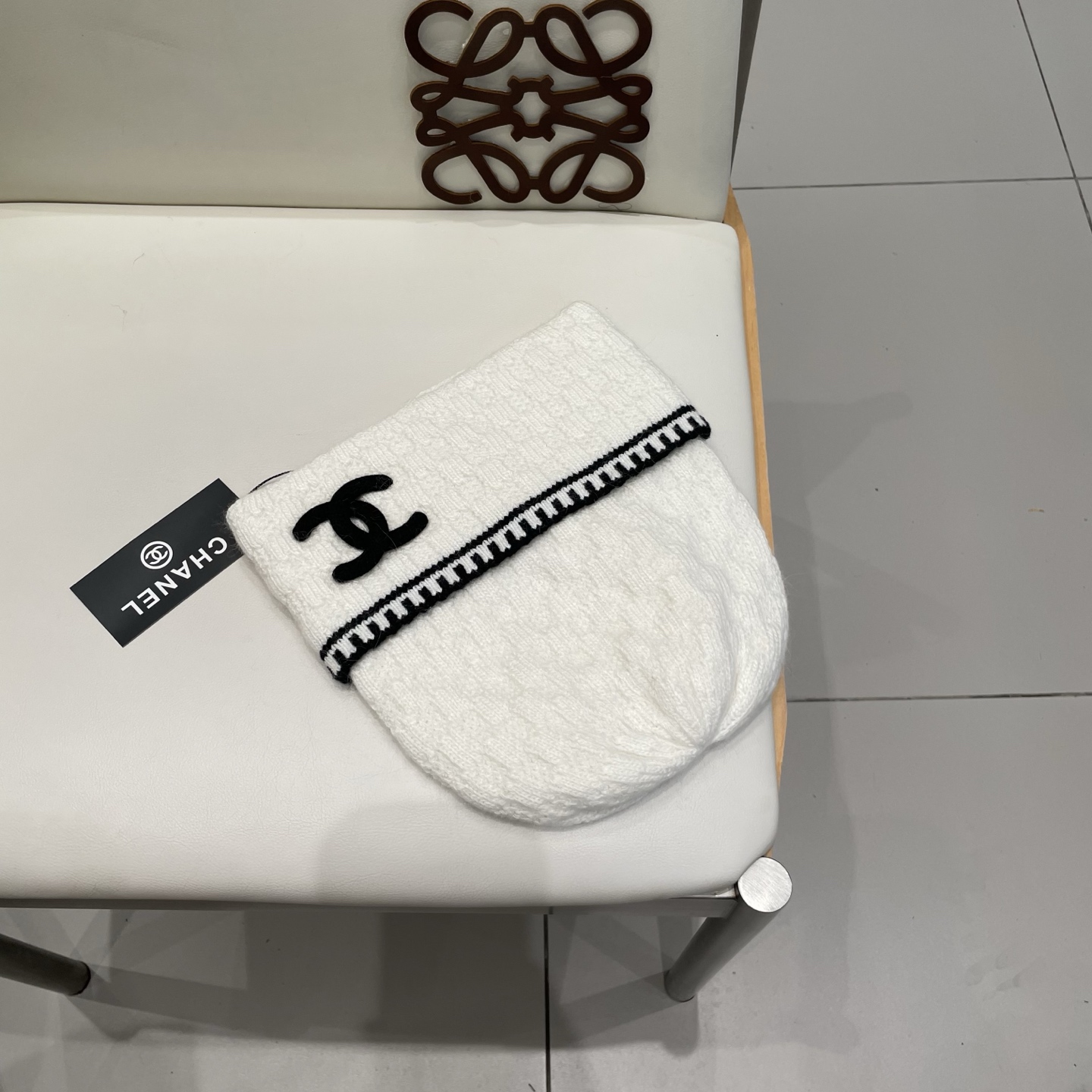 小香风双C帽子秋冬保暖香奶奶毛线帽男女同款百搭大牌帽子