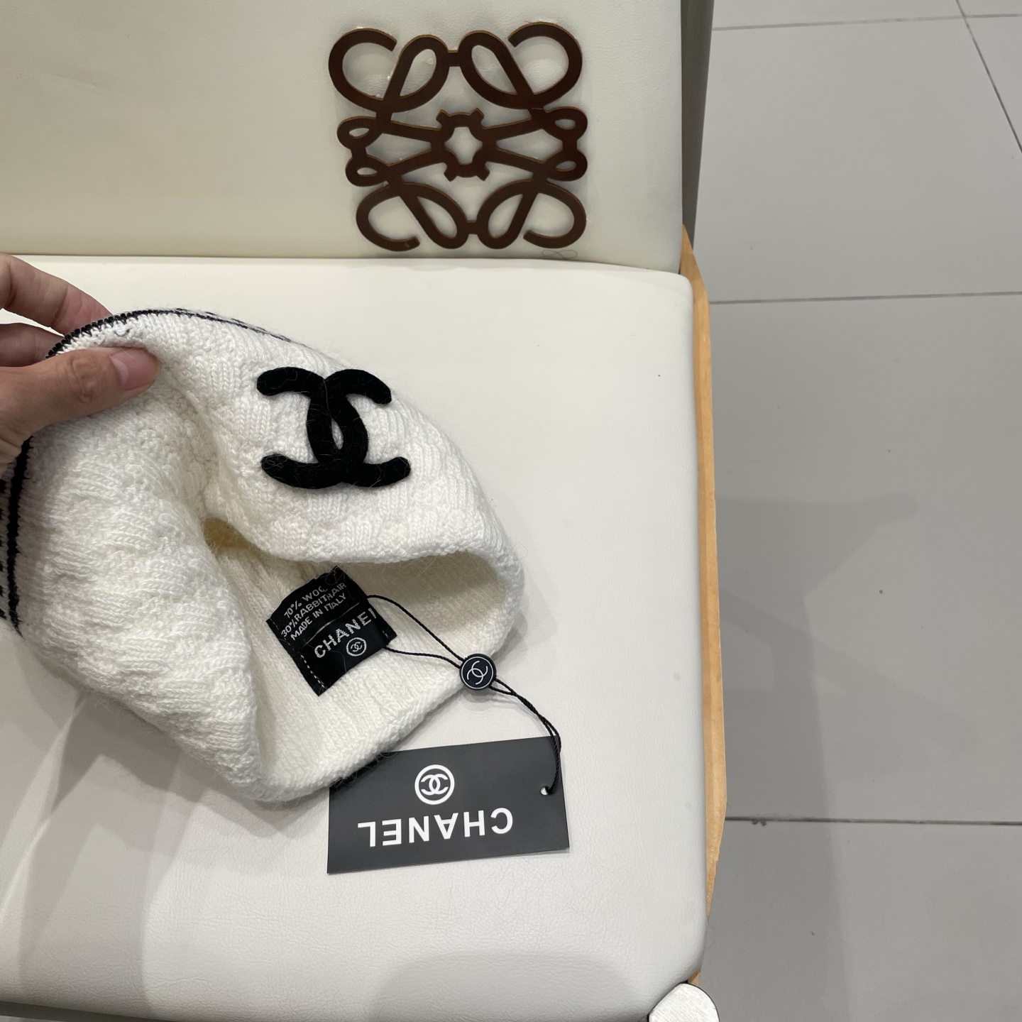 小香风双C帽子秋冬保暖香奶奶毛线帽男女同款百搭大牌帽子