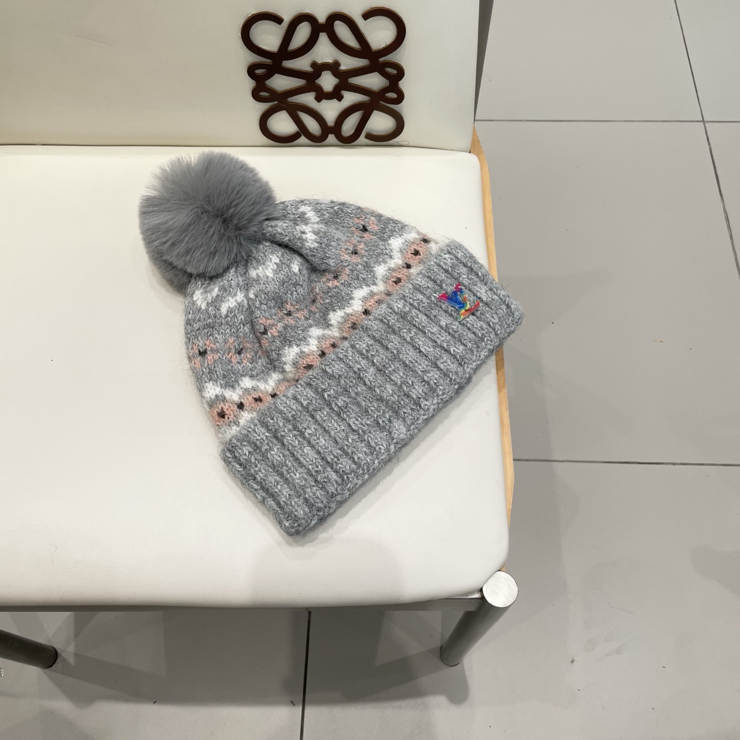 lv路易威登冬季复古提花民族风保暖加绒加厚防寒针织帽户外骑行帽护耳包头帽