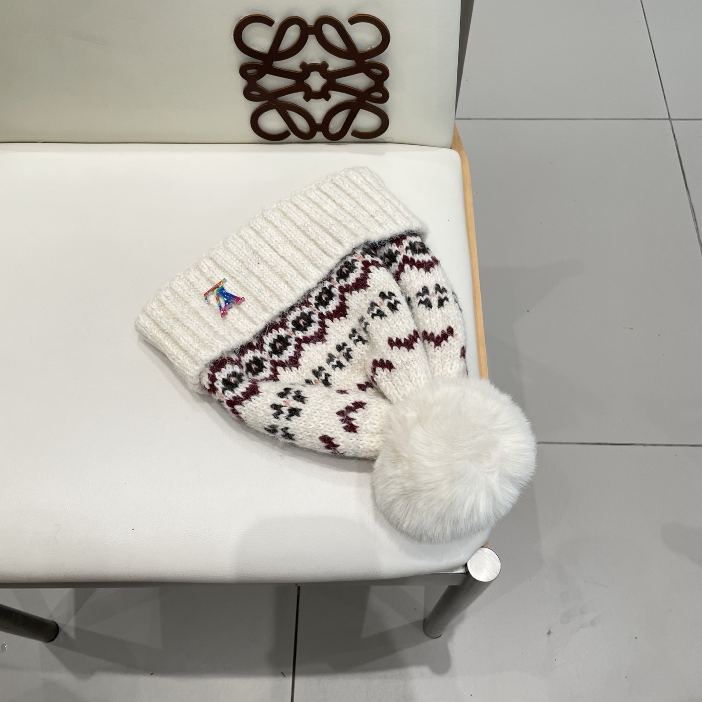 lv路易威登冬季复古提花民族风保暖加绒加厚防寒针织帽户外骑行帽护耳包头帽