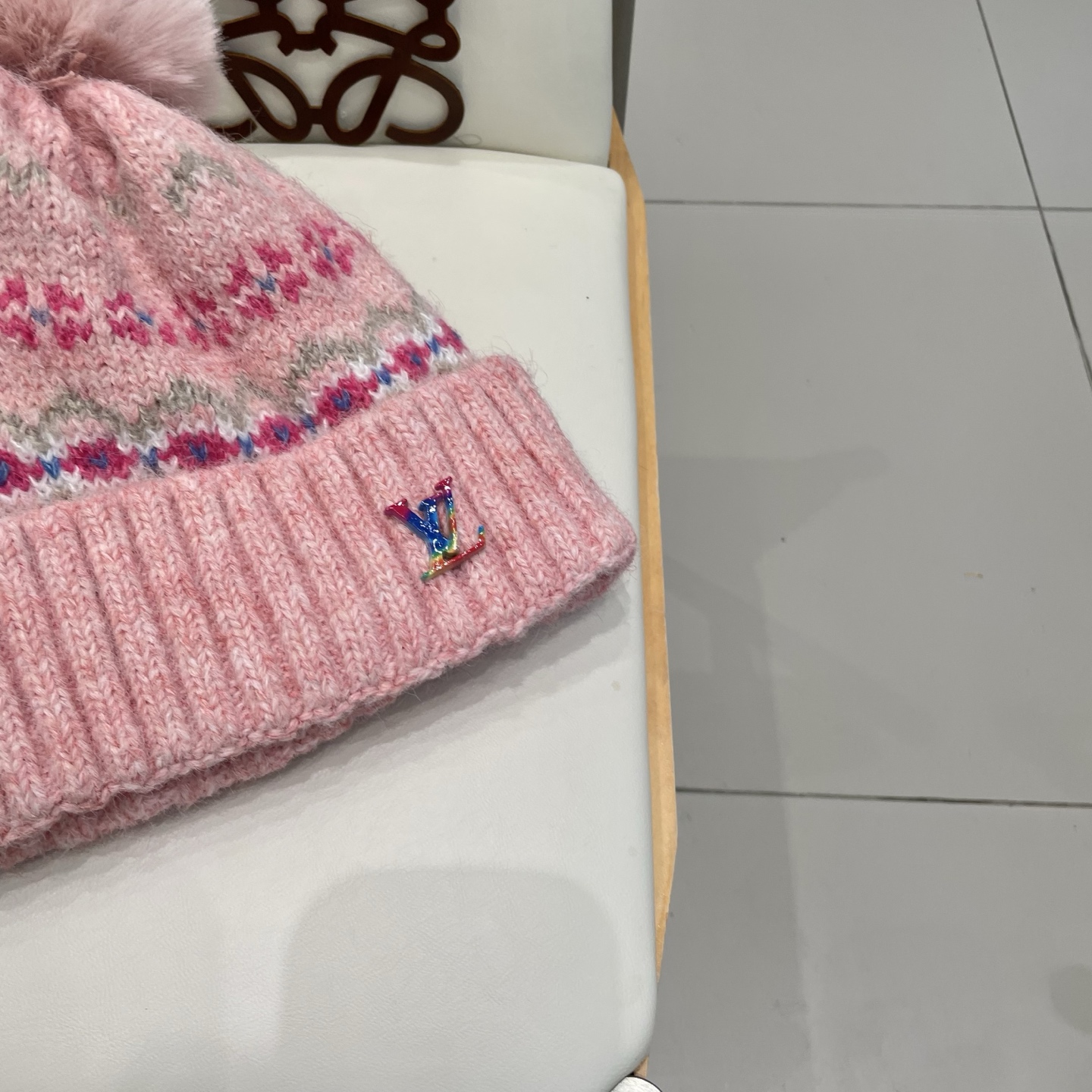 lv路易威登冬季复古提花民族风保暖加绒加厚防寒针织帽户外骑行帽护耳包头帽