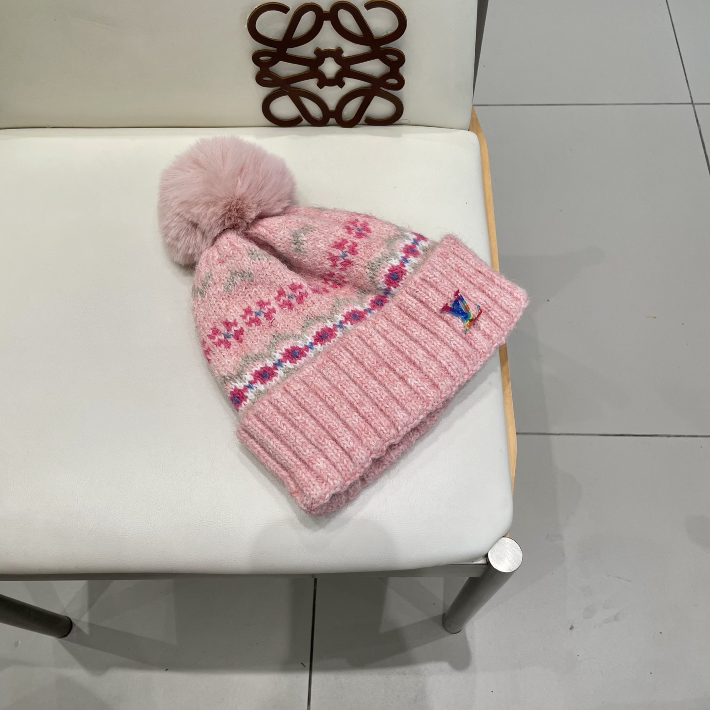 lv路易威登冬季复古提花民族风保暖加绒加厚防寒针织帽户外骑行帽护耳包头帽