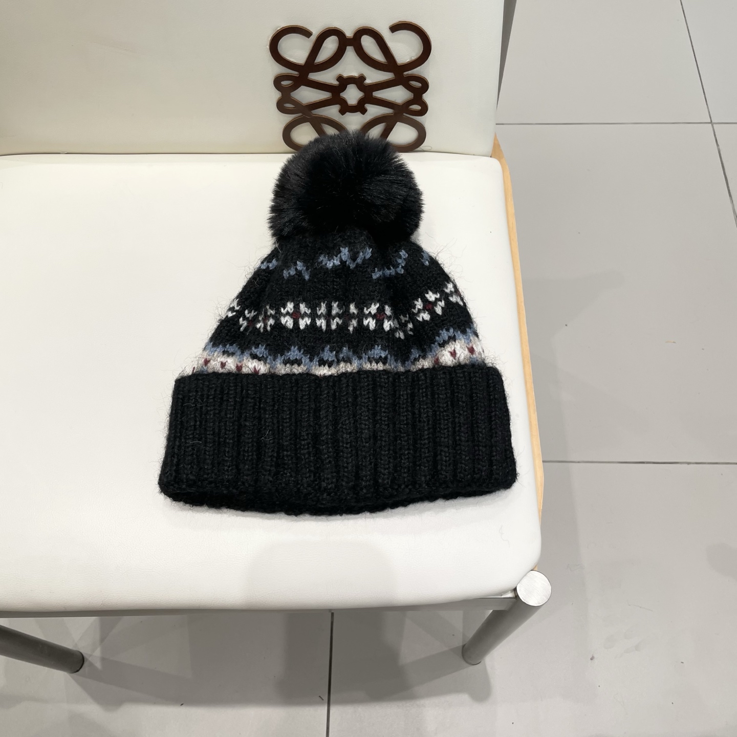 lv路易威登冬季复古提花民族风保暖加绒加厚防寒针织帽户外骑行帽护耳包头帽