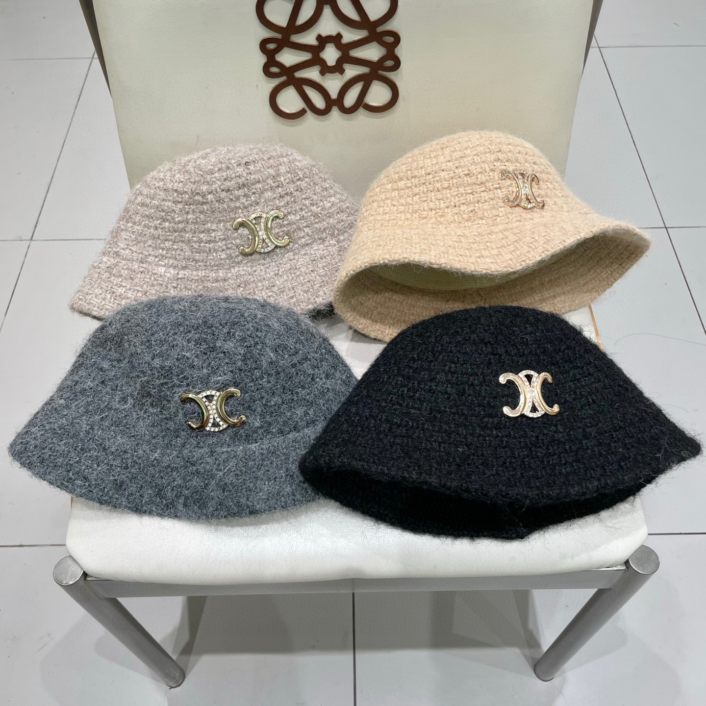 celine塞琳2025秋冬针织渔夫帽子女韩版加厚保暖时尚盆帽纯色百搭素颜显脸小