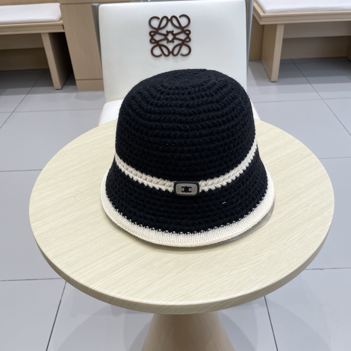 Celine韩版条纹渔夫帽子女夏季百搭透气2025新款遮阳防晒显脸小盆帽