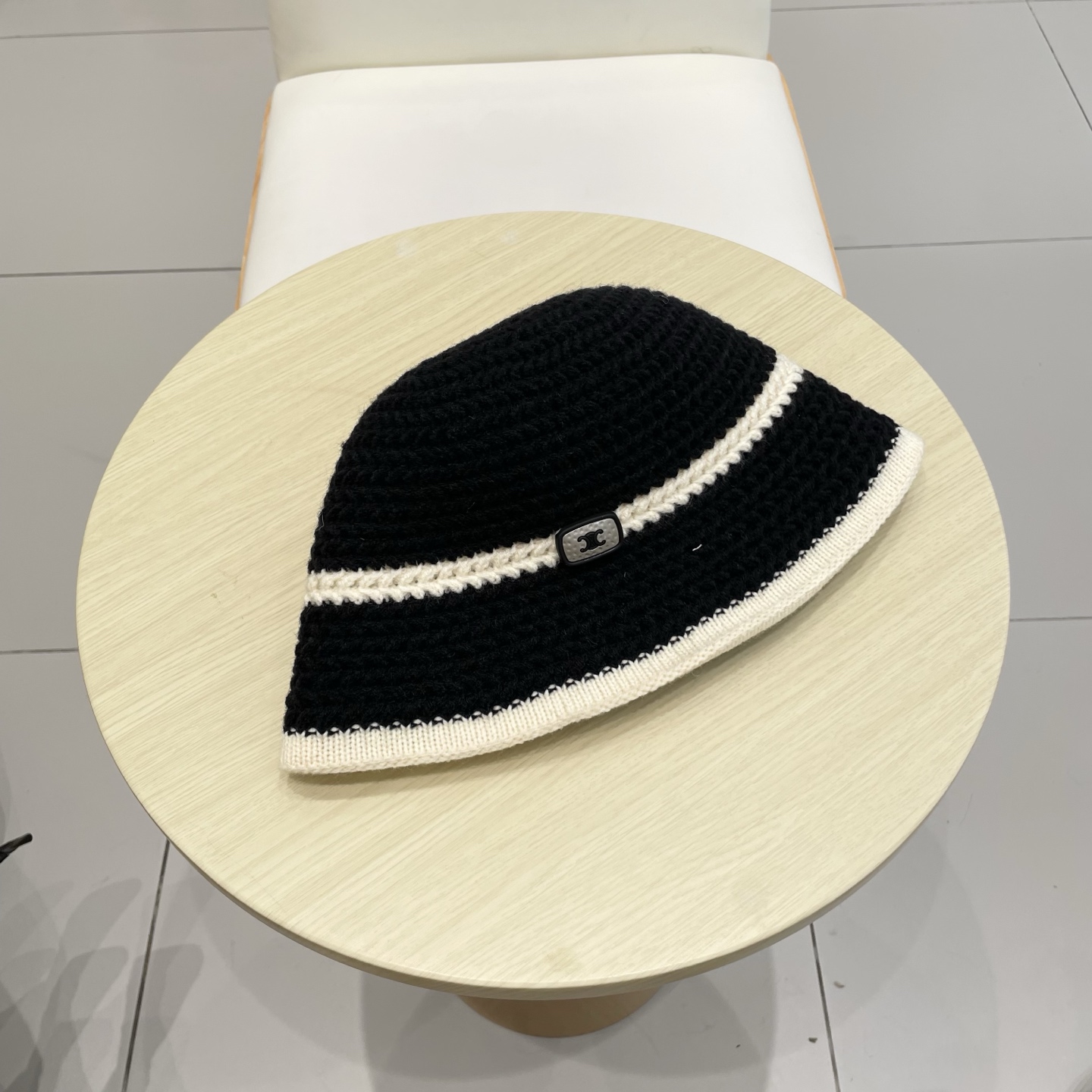 Celine韩版条纹渔夫帽子女夏季百搭透气2025新款遮阳防晒显脸小盆帽