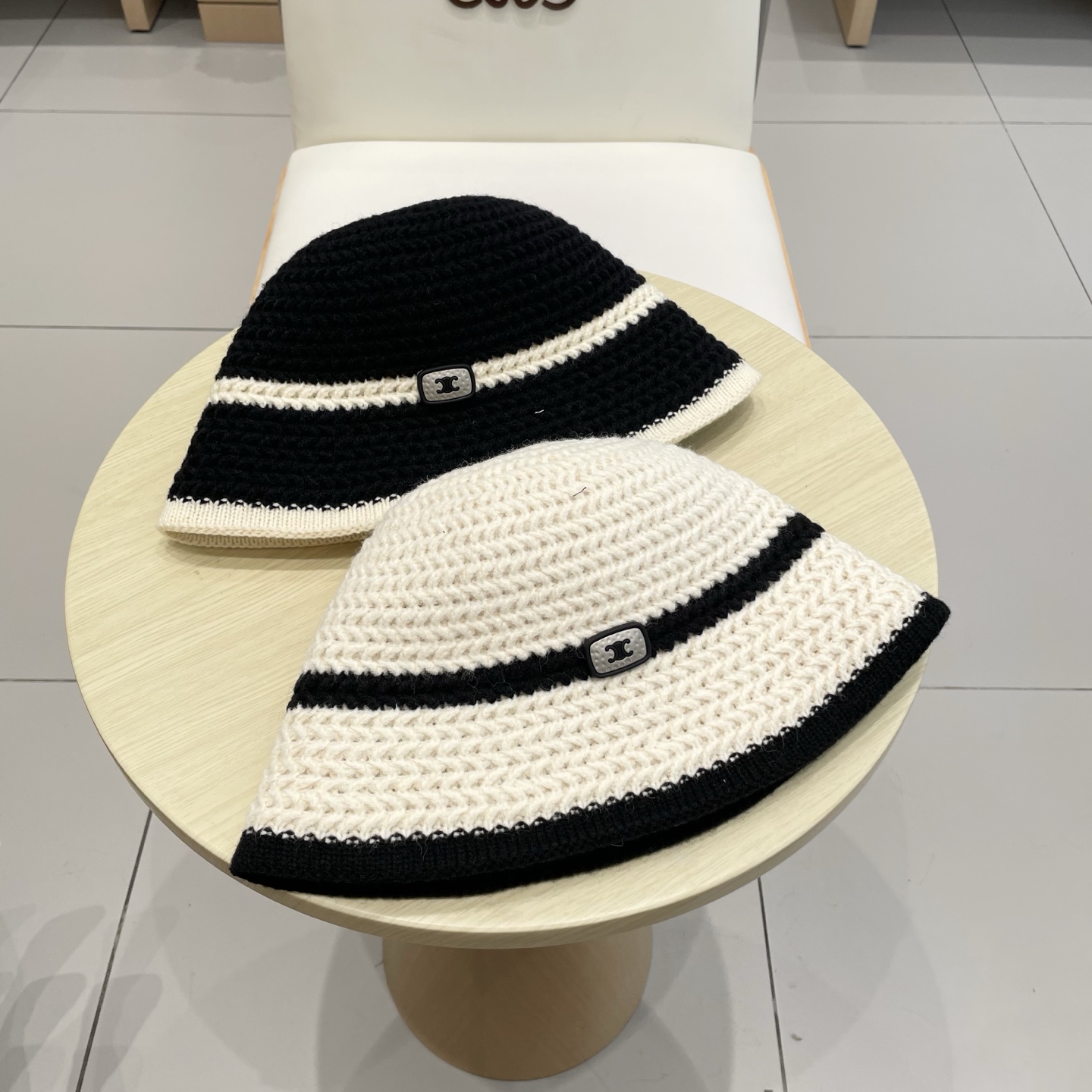 Celine韩版条纹渔夫帽子女夏季百搭透气2025新款遮阳防晒显脸小盆帽