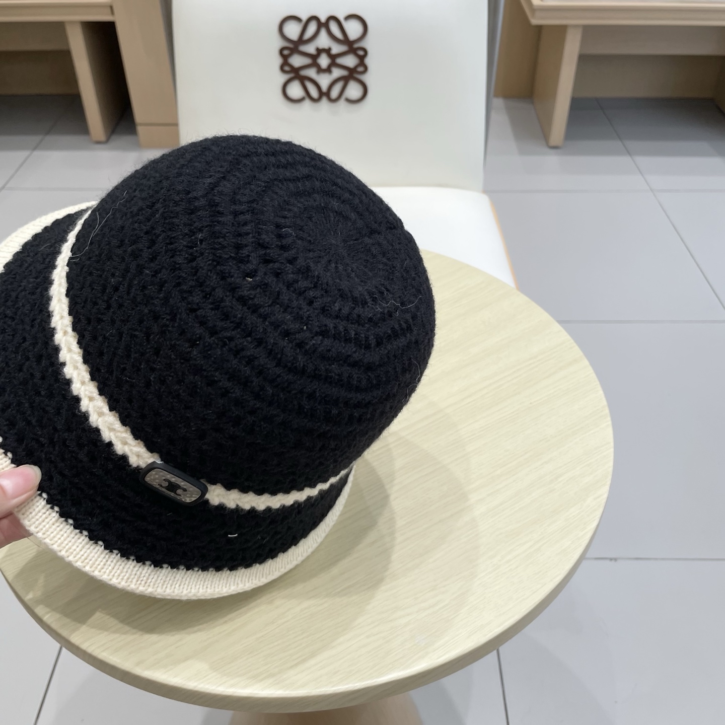 Celine韩版条纹渔夫帽子女夏季百搭透气2025新款遮阳防晒显脸小盆帽