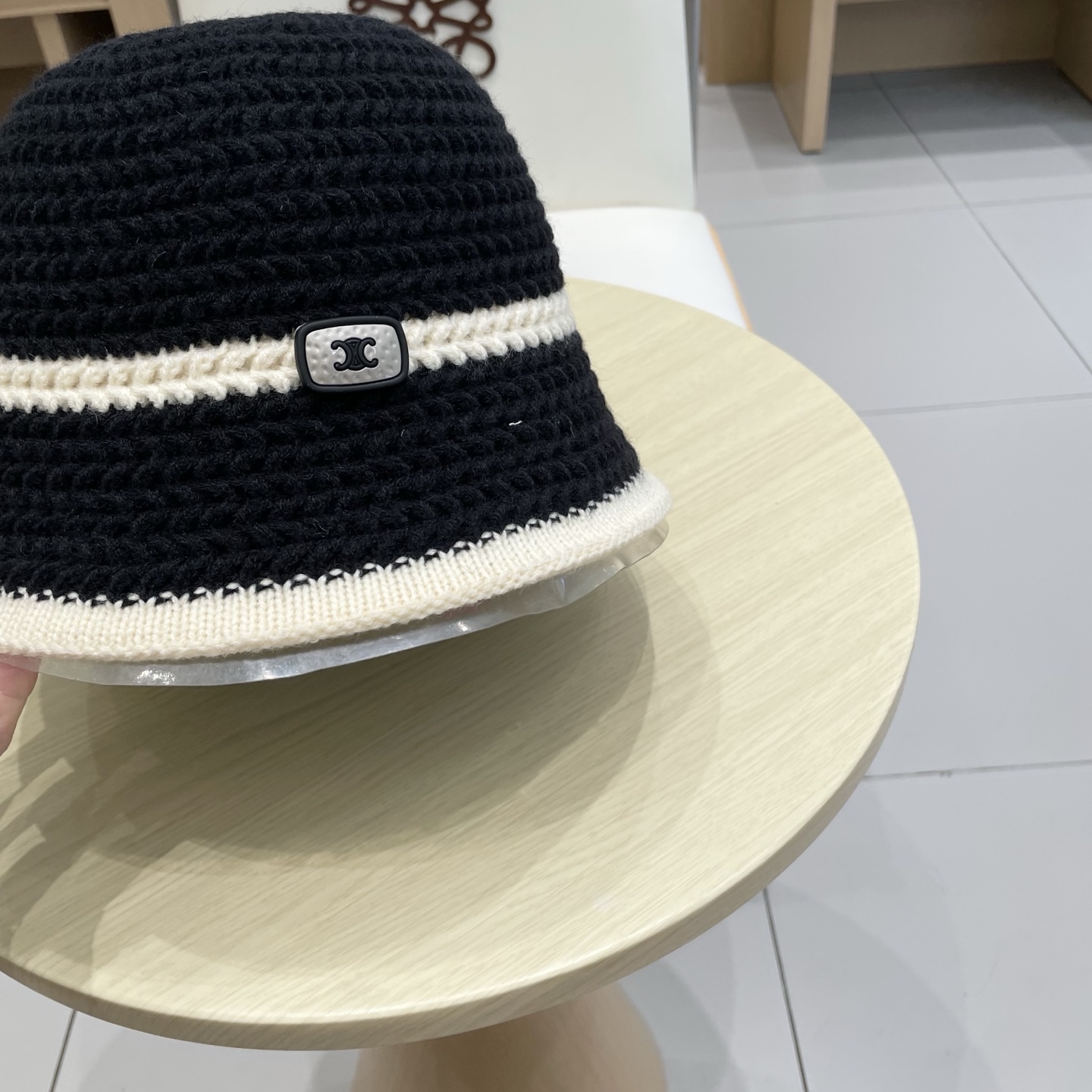 Celine韩版条纹渔夫帽子女夏季百搭透气2025新款遮阳防晒显脸小盆帽